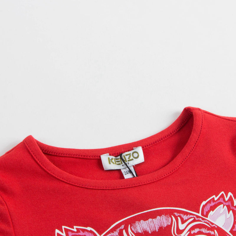 Girls Red Tiger T-Shirt