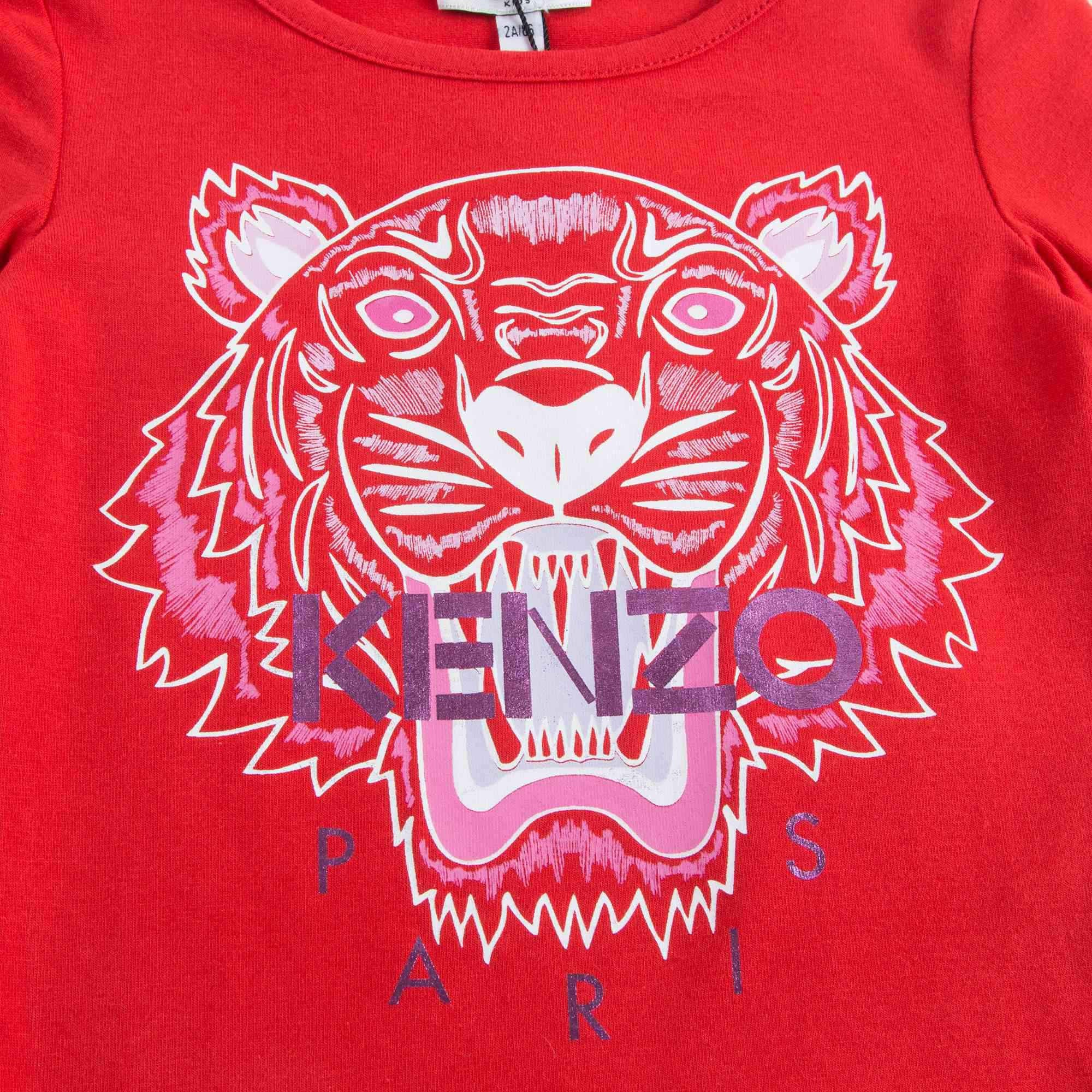 Girls Red Tiger T-Shirt