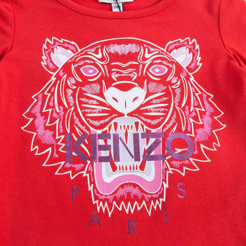 Girls Red Tiger T-Shirt