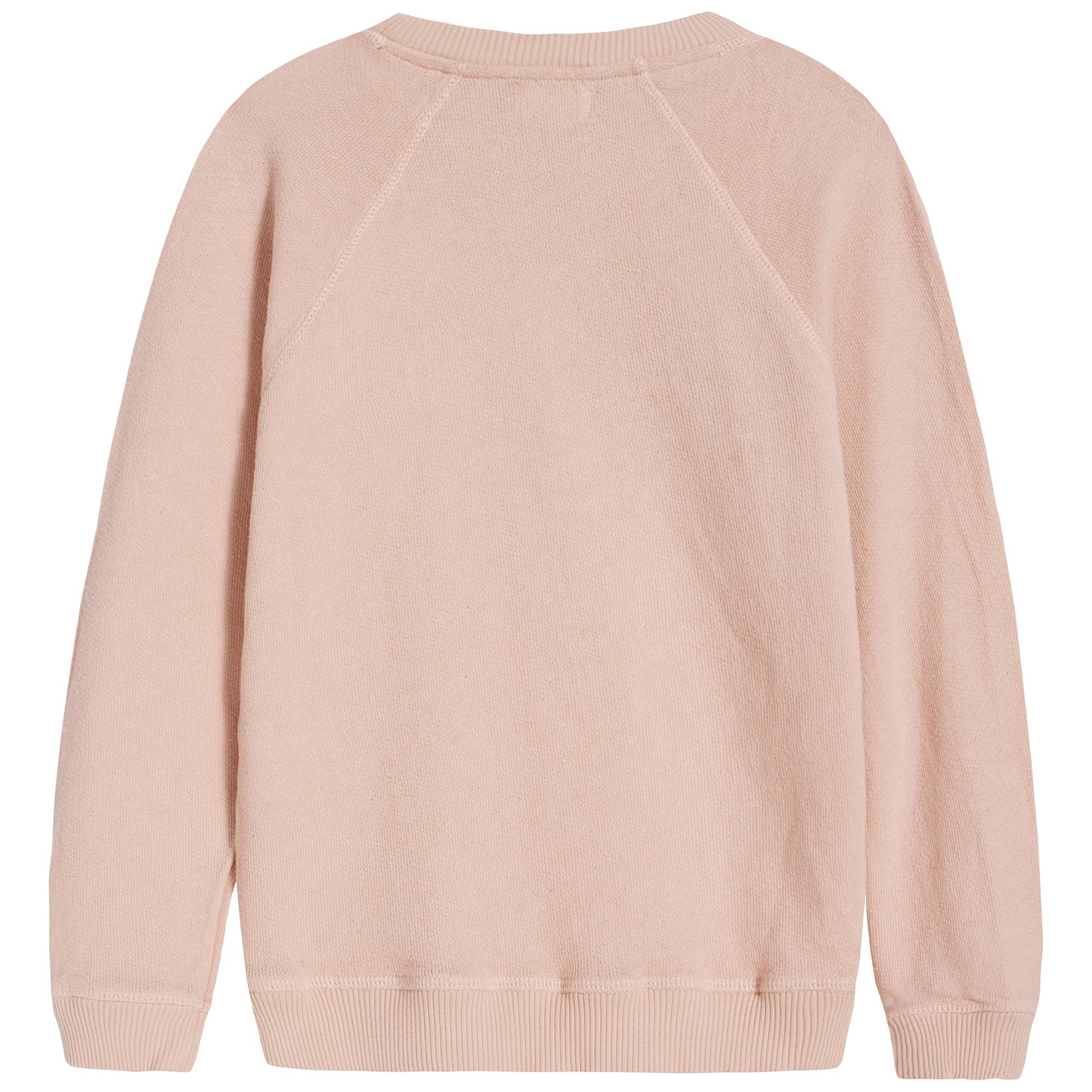 Girls Light Pink Printing Cotton Sweatshirt