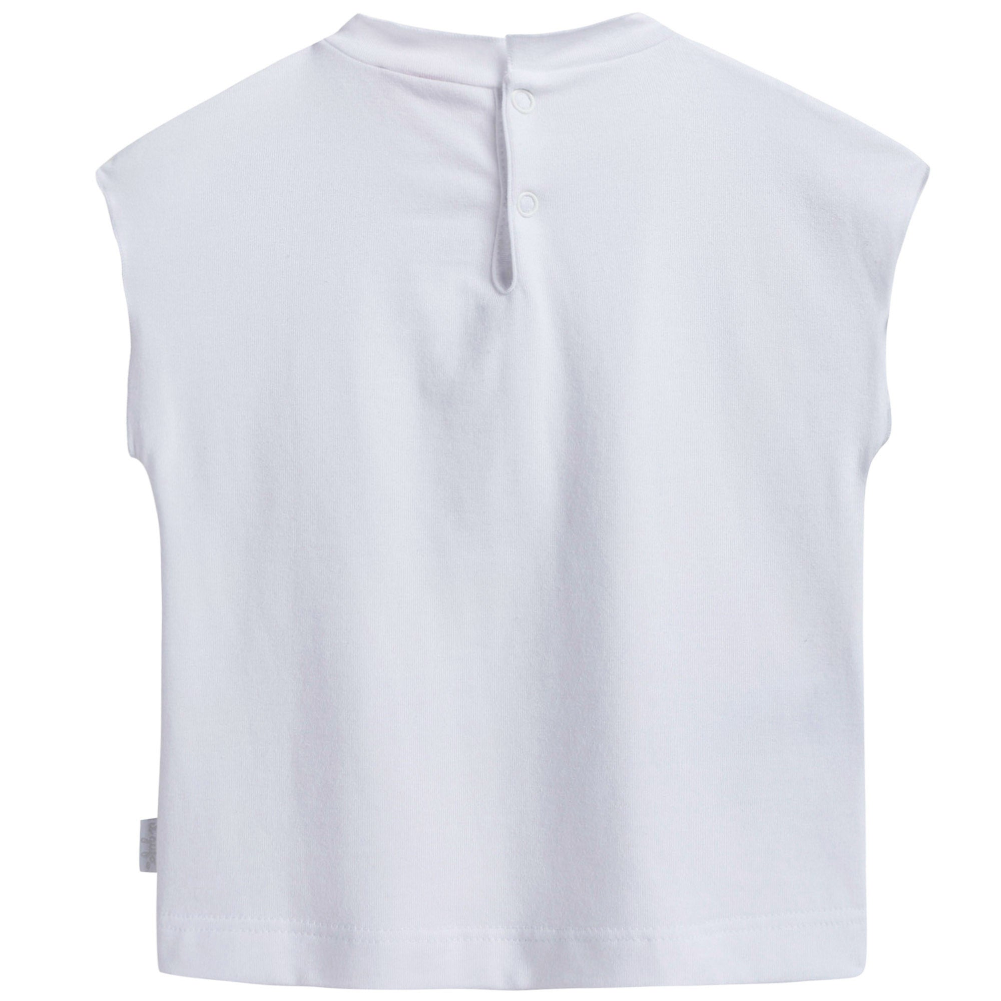 Baby Girls White Cotton T-shirt