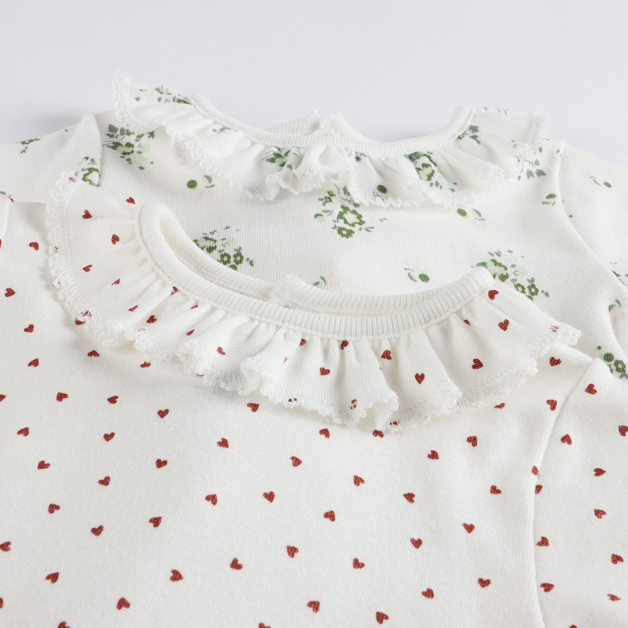 Baby Girls White Cotton Babysuit Set (2 Pack)