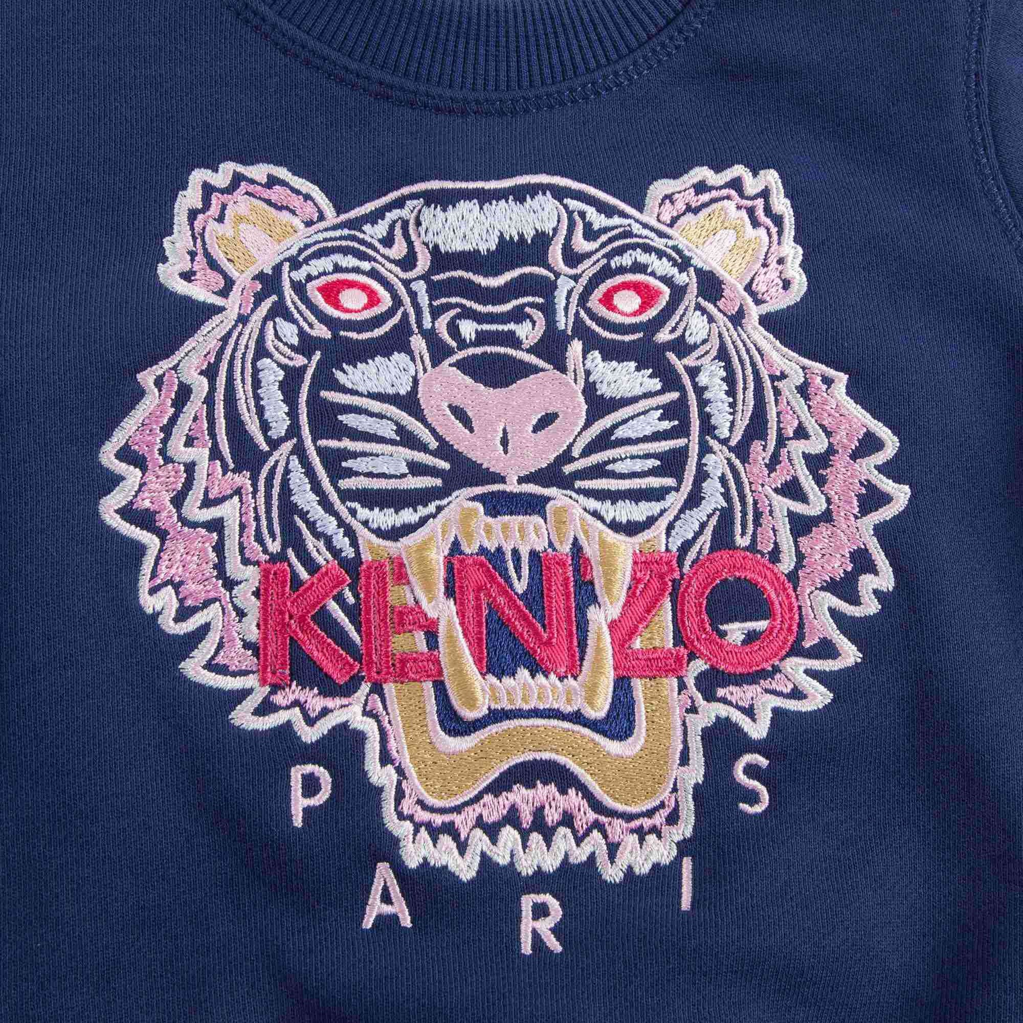 Baby Girls Blue Tiger Sweatshirt