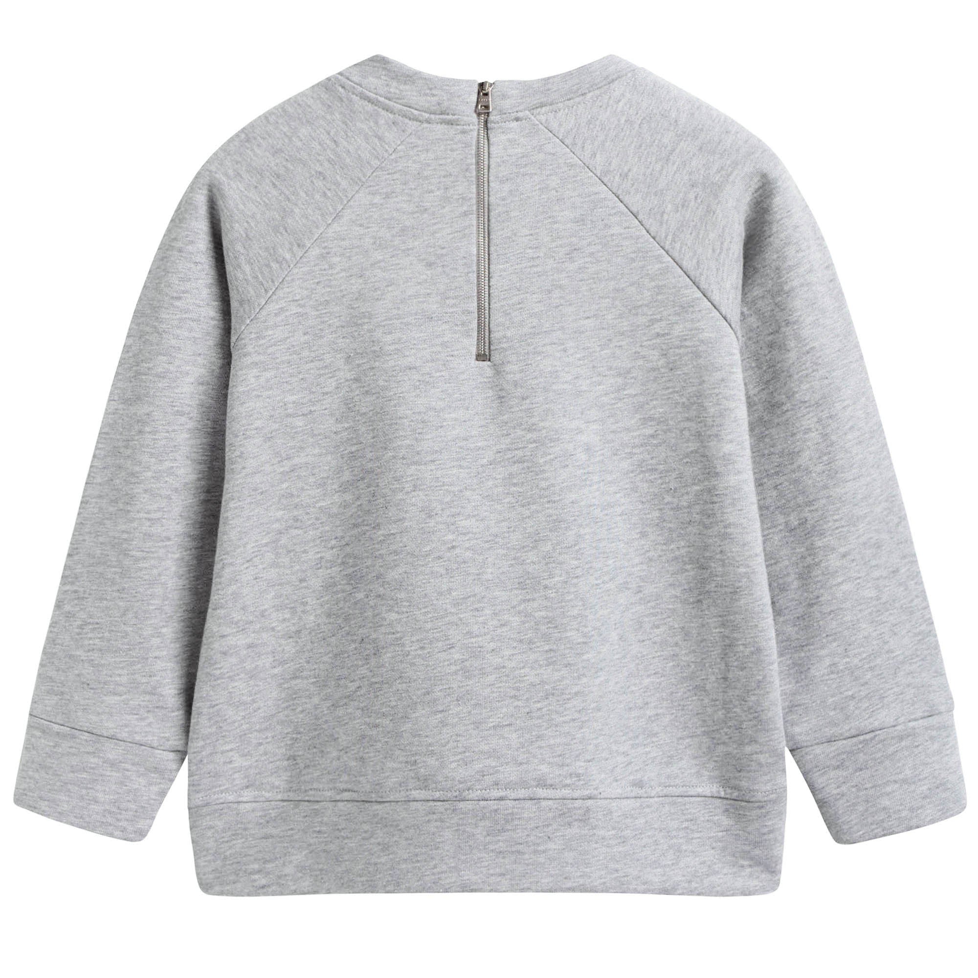 Girls Grey House Printed Cotton Sweatshirt