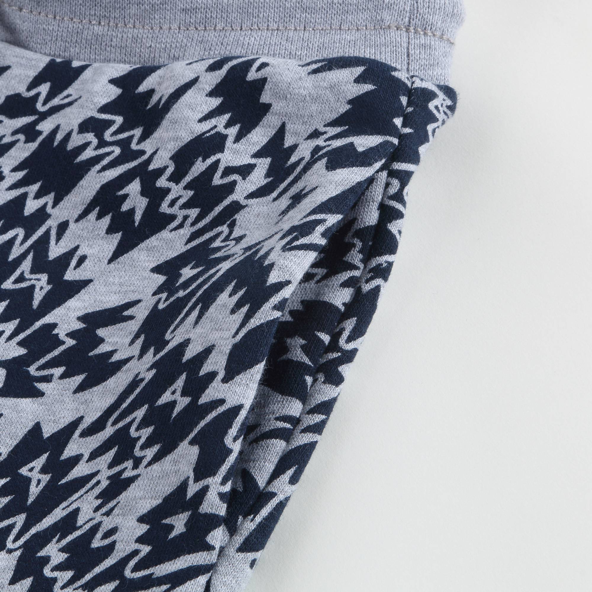 Girls Marl Grey Printed Cotton Trousers