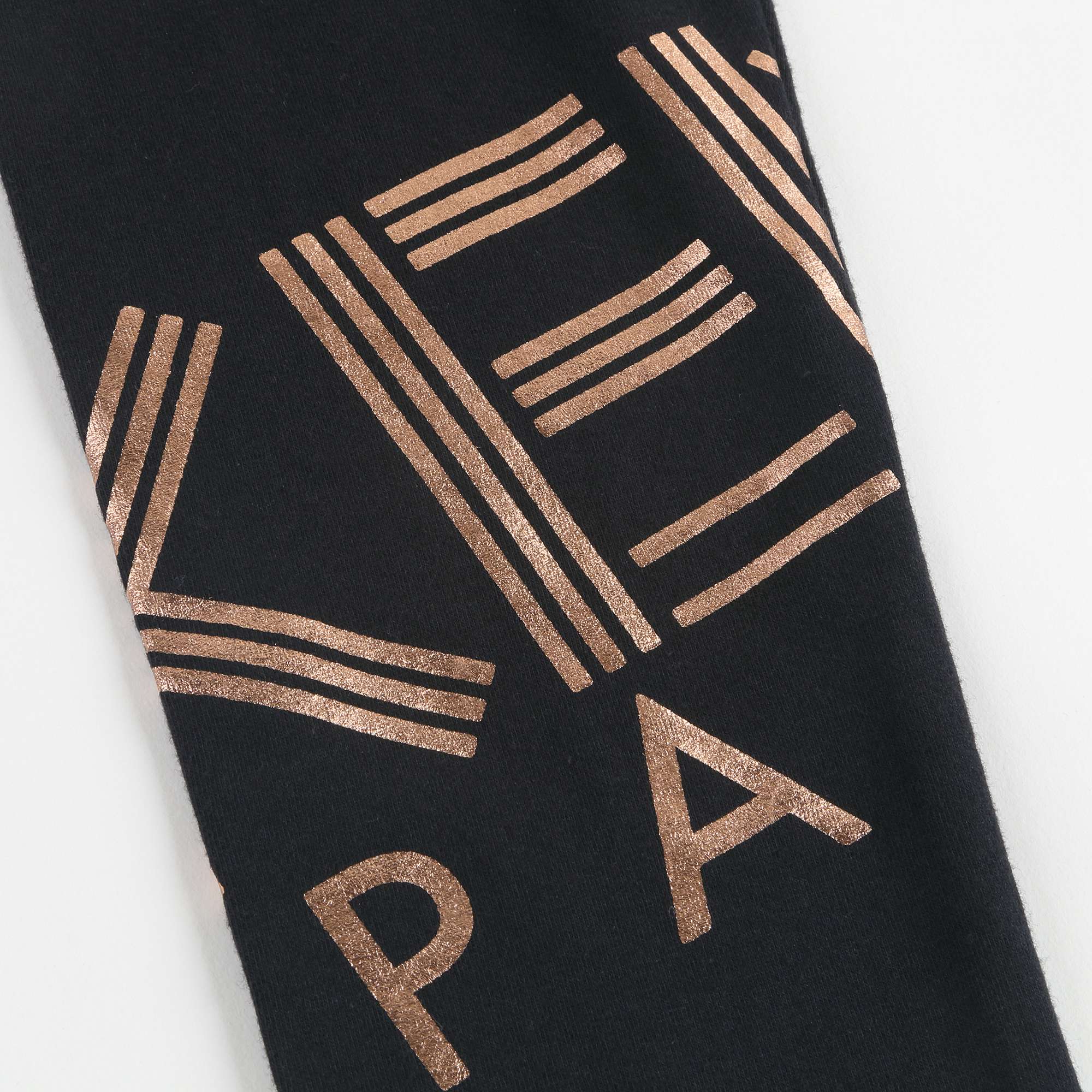 Girls Black Logo Cotton Legginge