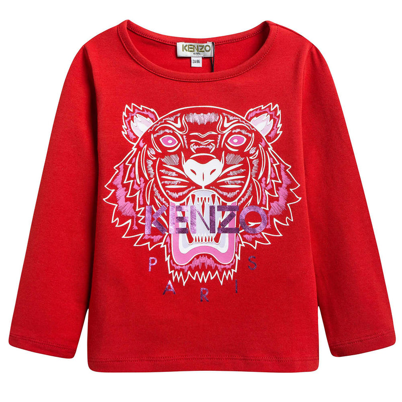 Girls Red Tiger T-Shirt