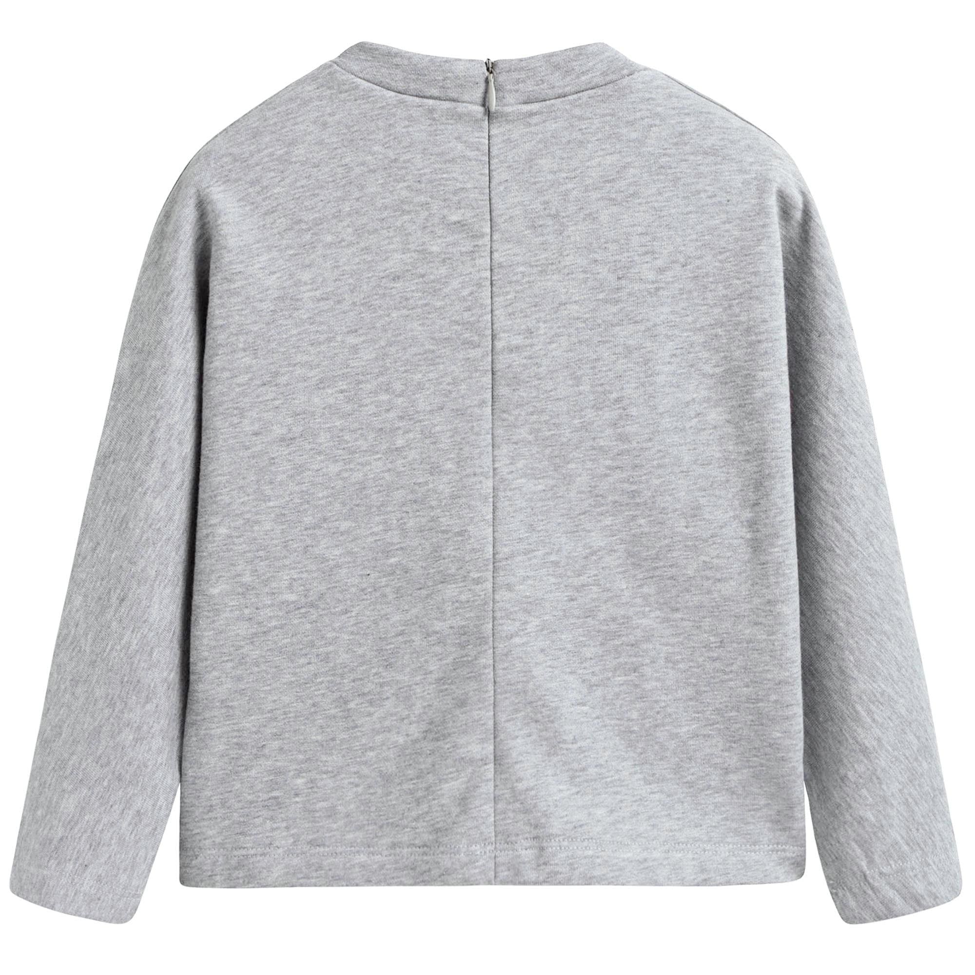 Girls Grey Cotton Sweatshirt