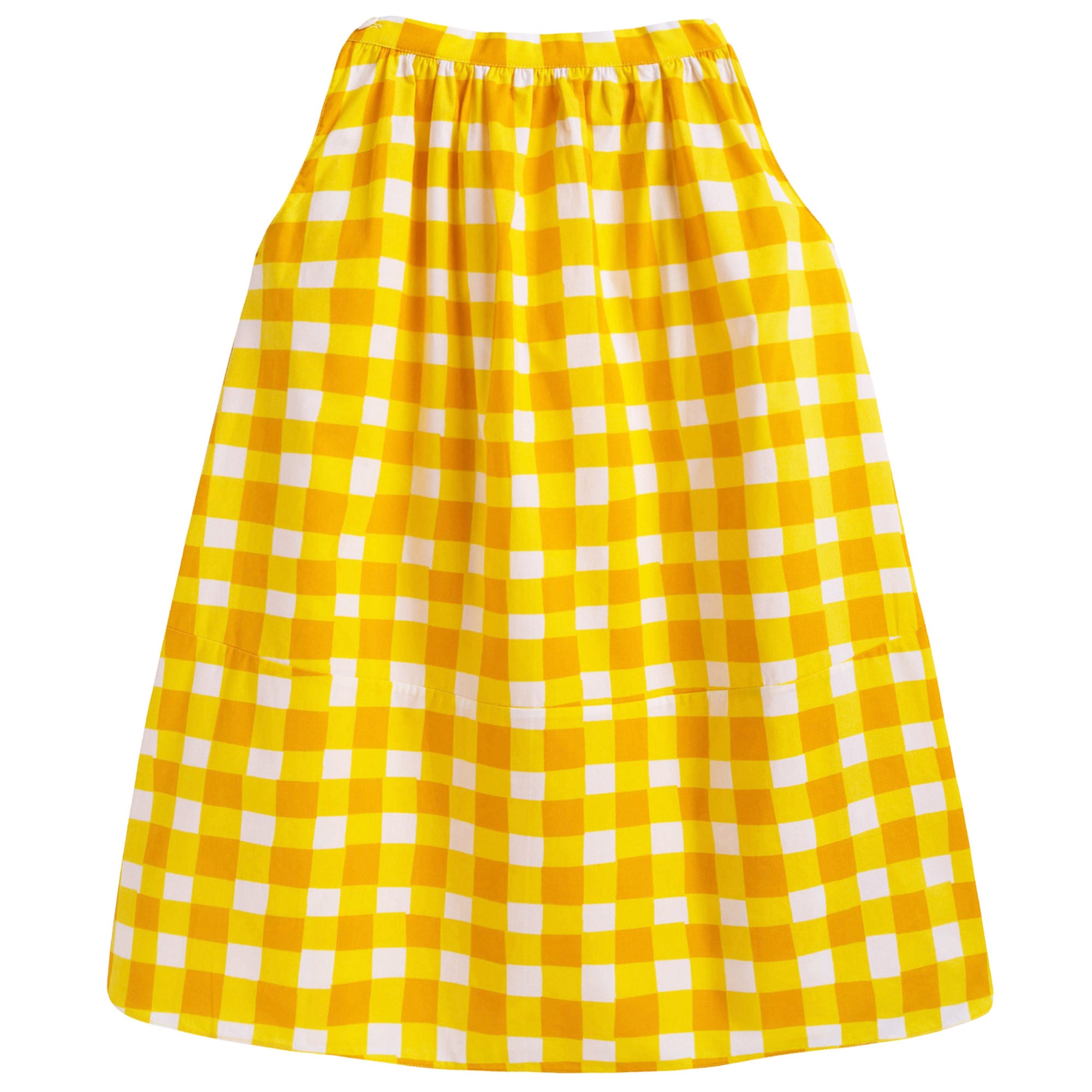 Girls Yellow Checked Dress