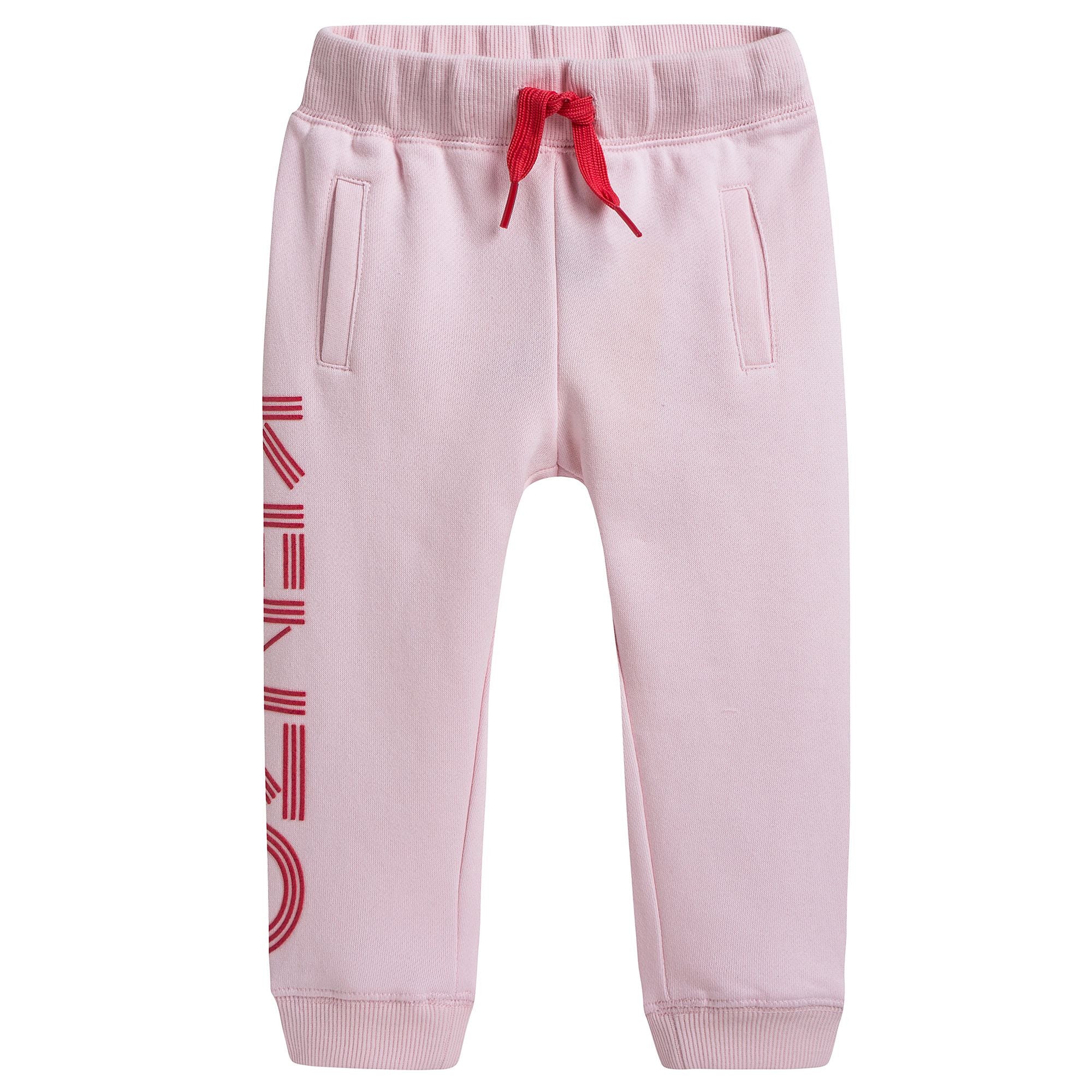 Girls Pink Cotton Tracksuit Trousers