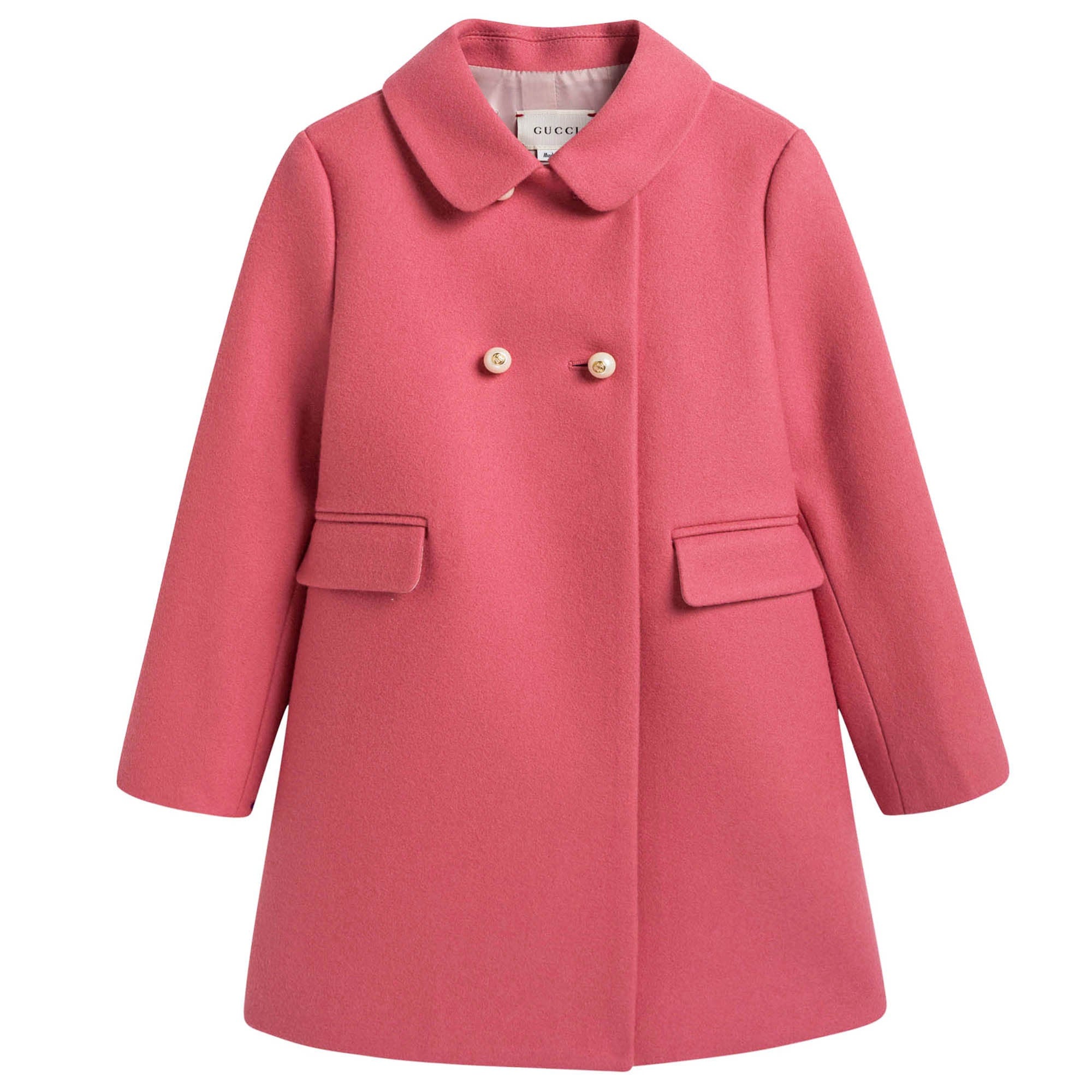 Baby Girls Pink Wool Coat