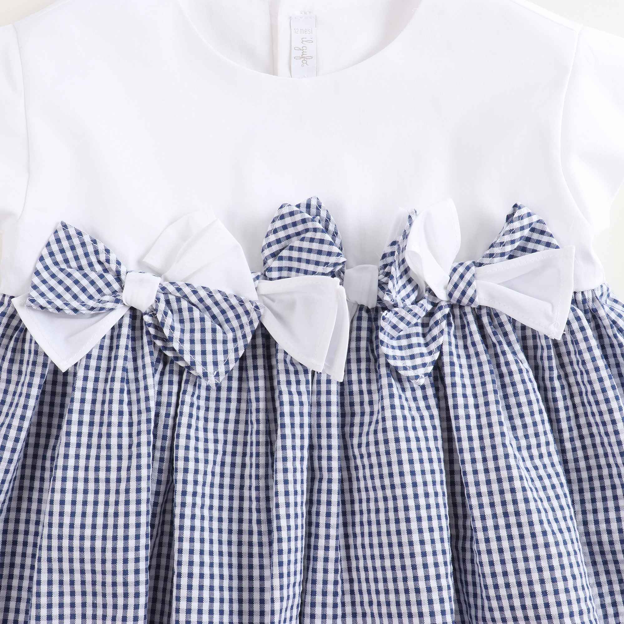 Baby Girls White Stripes Cotton Dress