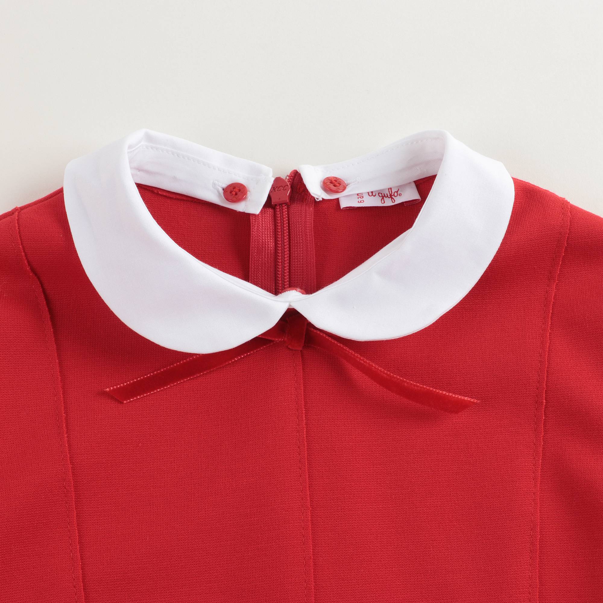 Girls Red Collar Detachable Dress