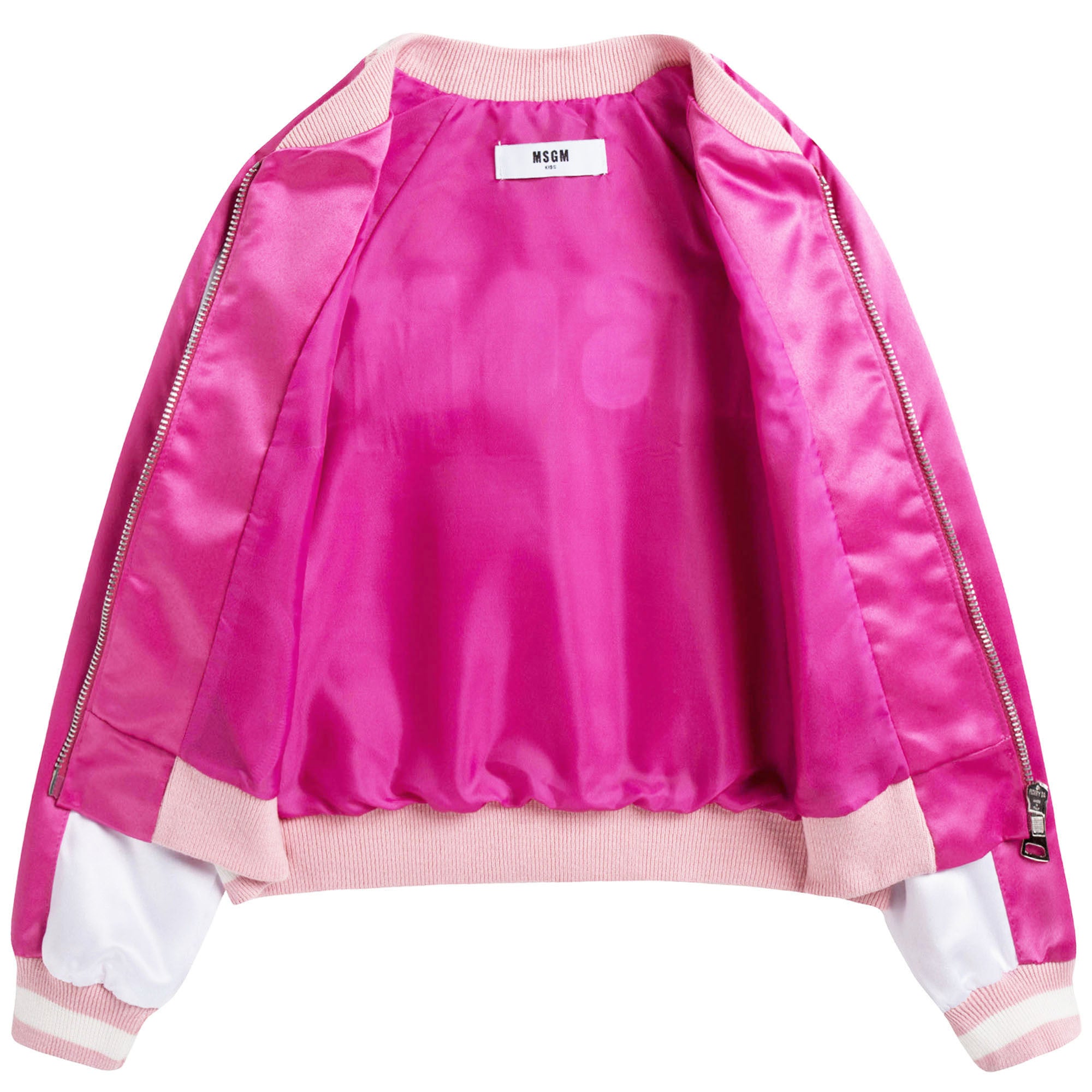 Girls White & Pink Logo Jacket