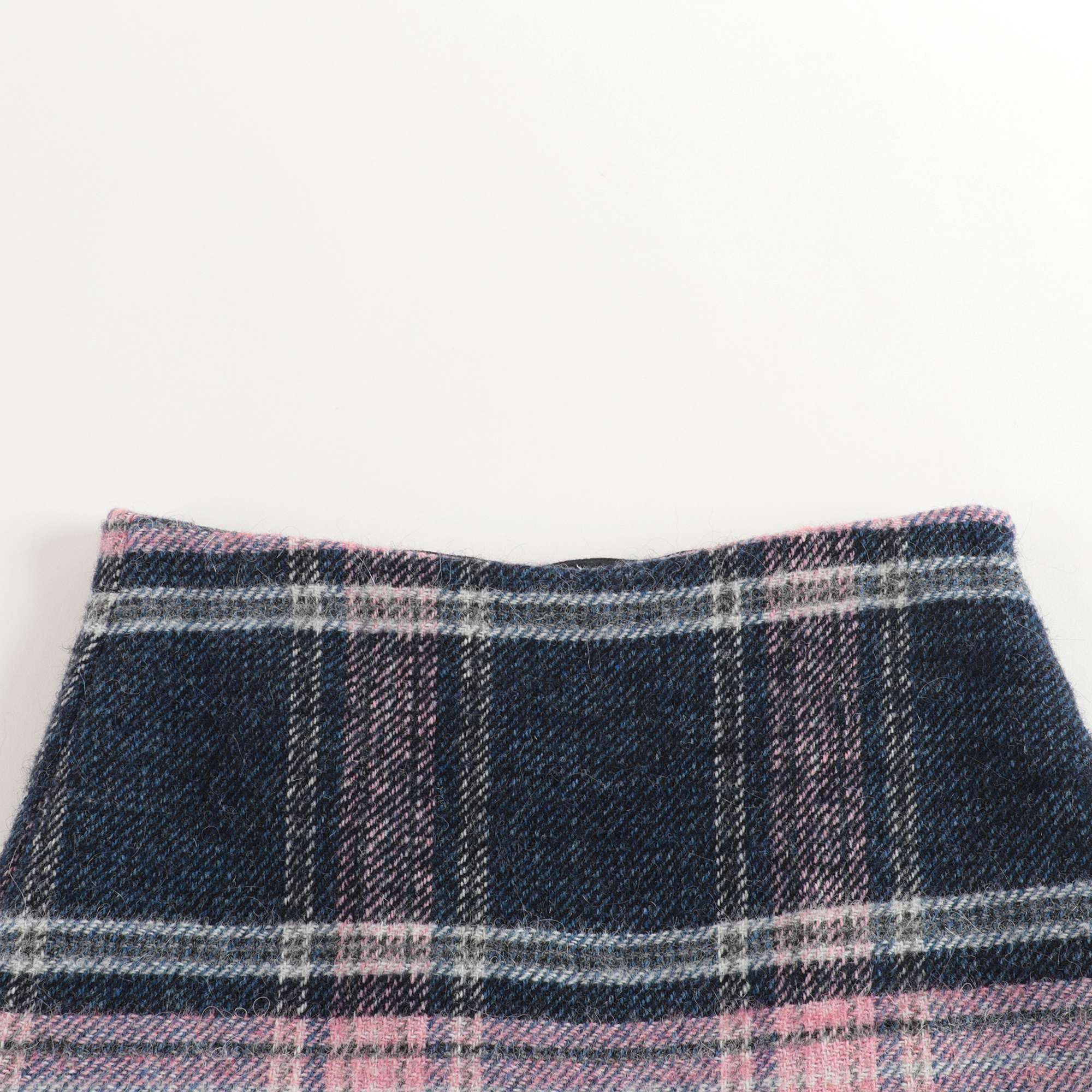 Girls Blue Check Wool Skirt