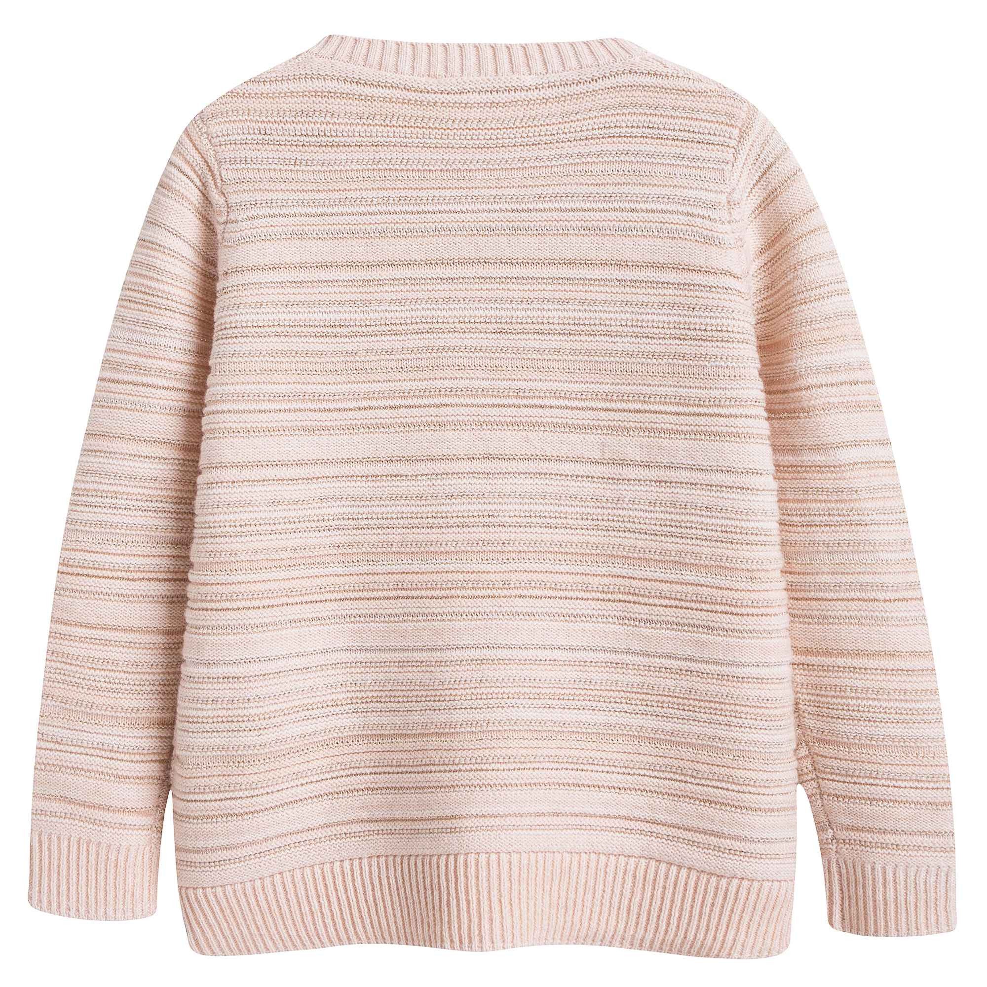 Girls Pink Stripes Knitted Cardigan