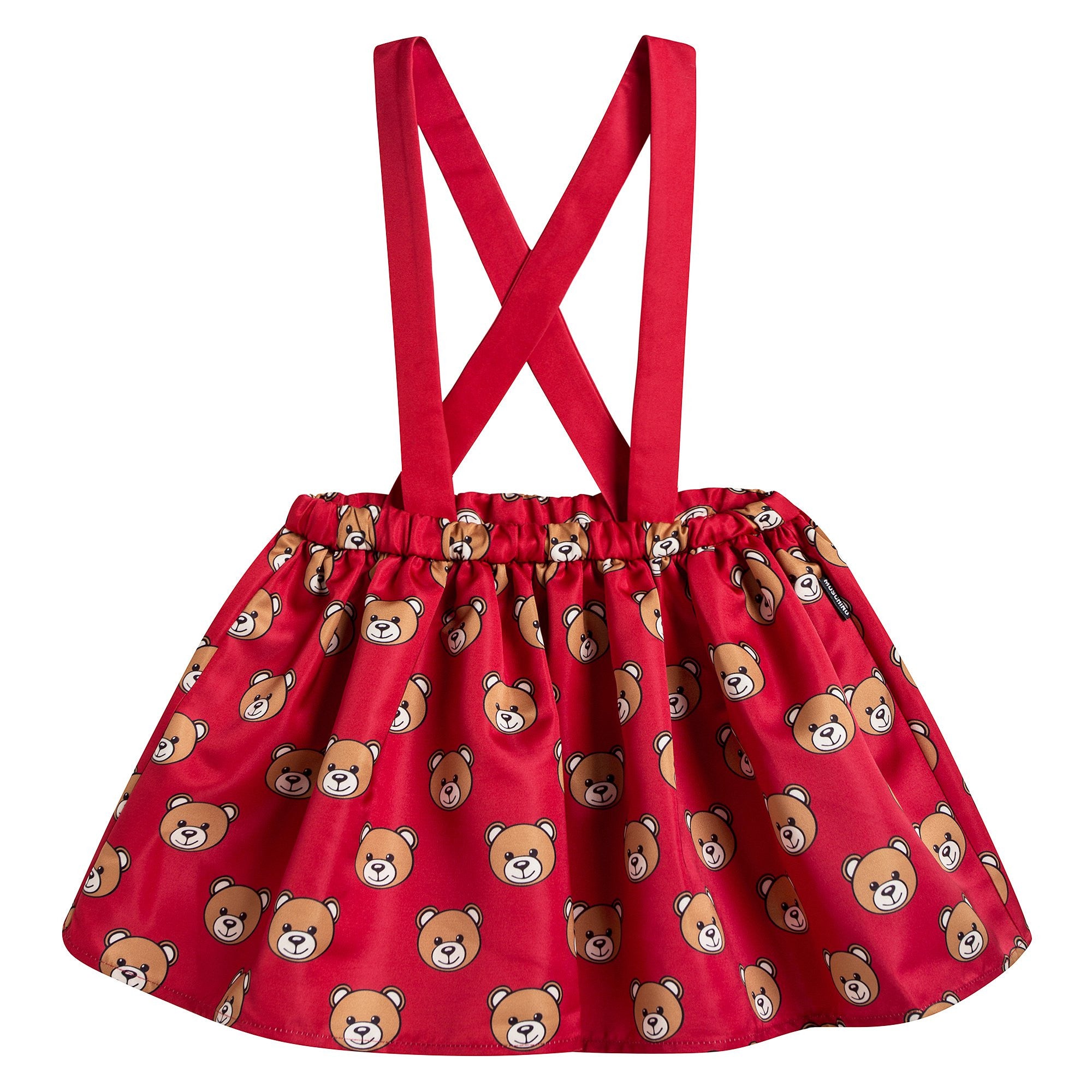 Baby Girls Red Teddy Printed Skirt