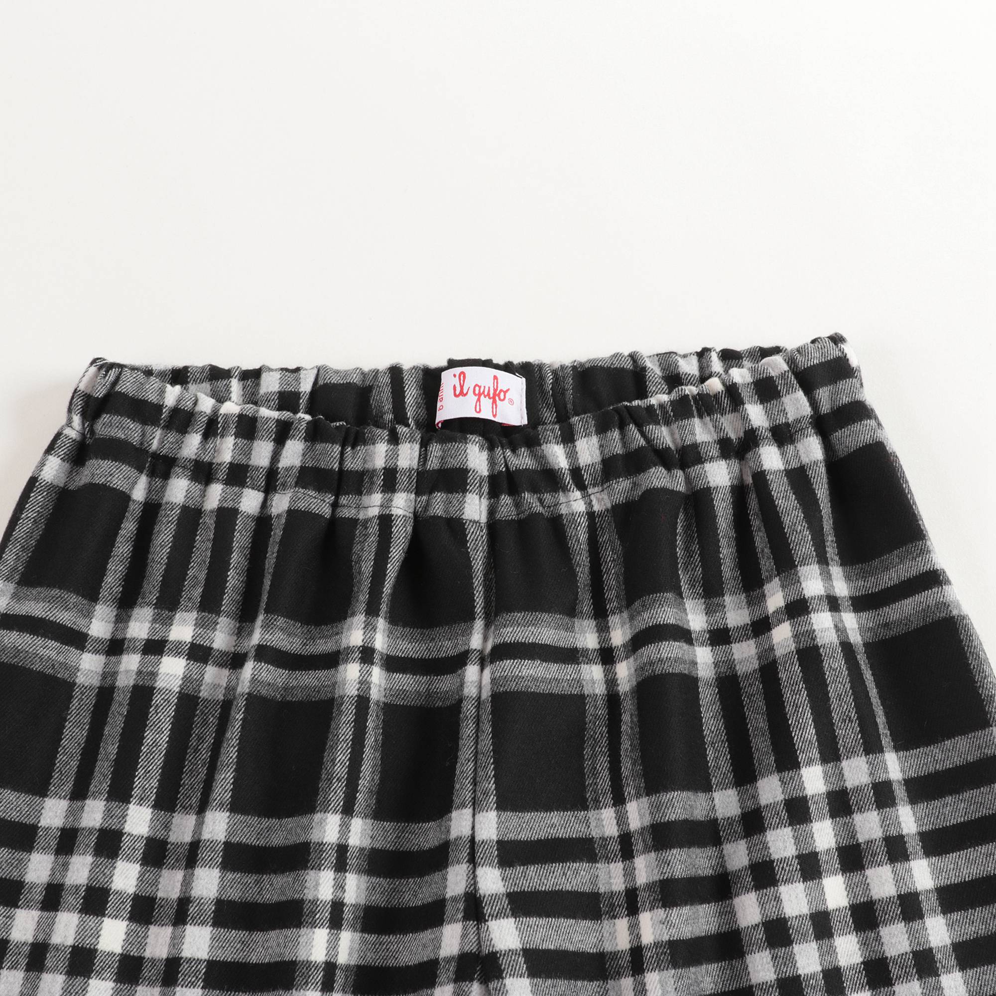 Girls Black Check Straight Trousers