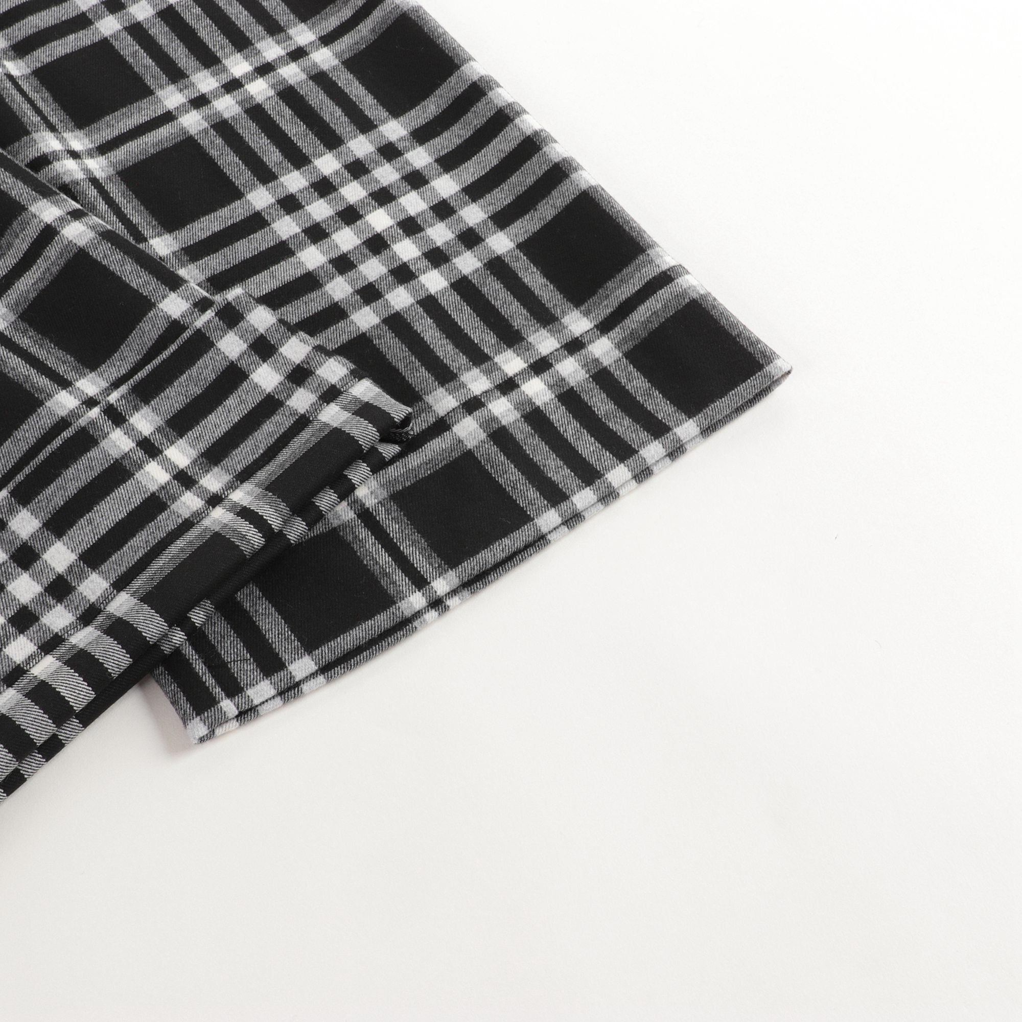 Girls Black Check Straight Trousers
