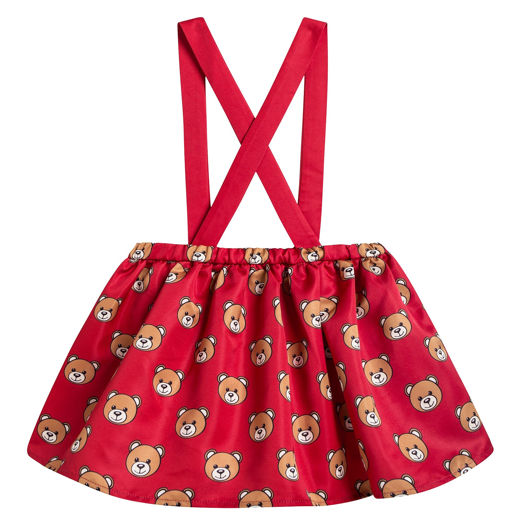 Baby Girls Red Teddy Printed Skirt