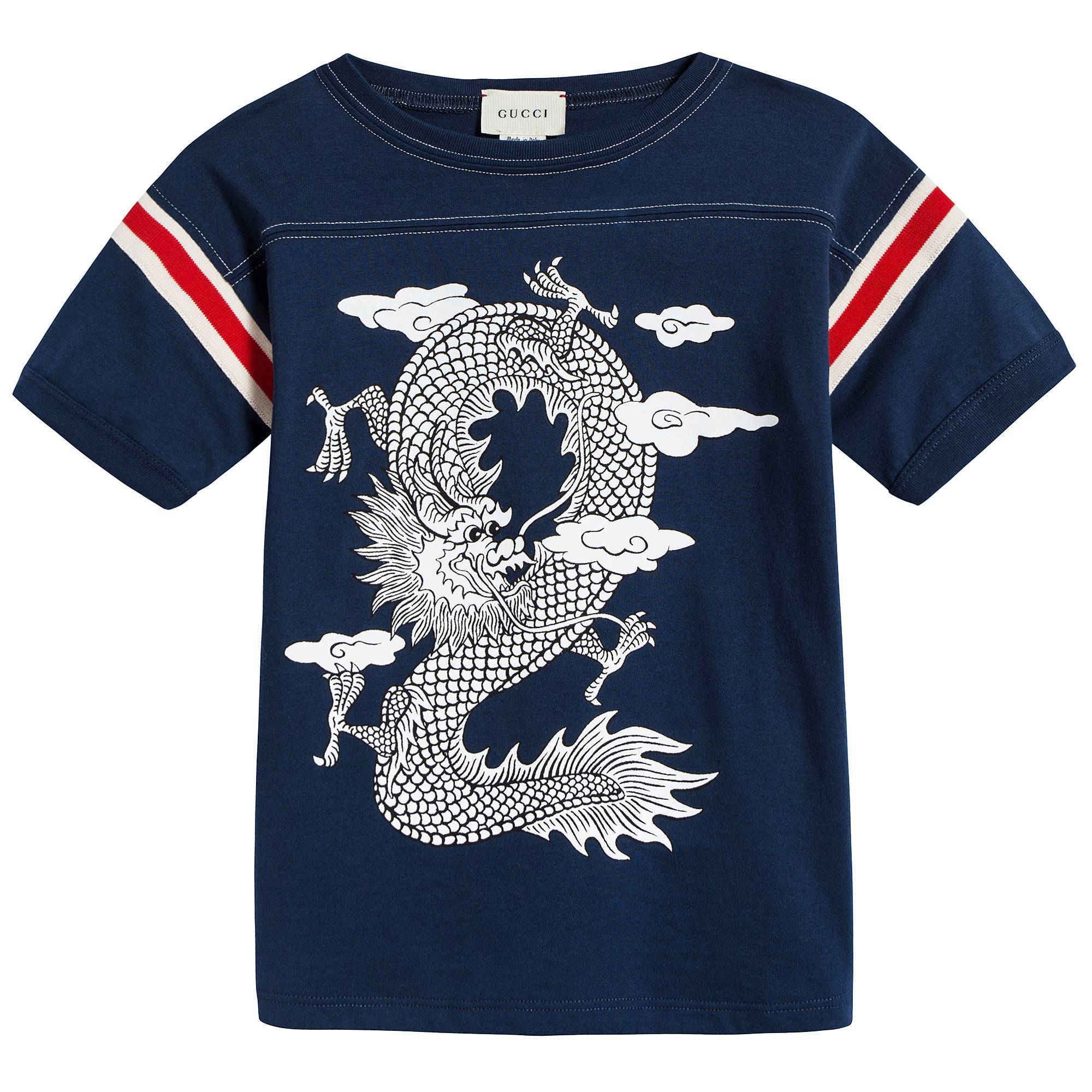 Boys Prussian Blue & White Cotton T-shirt