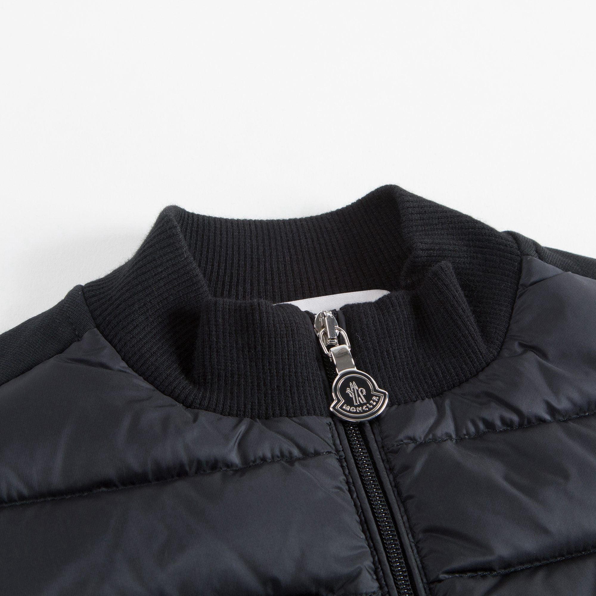 Girls Black Down Padded Cardigan With Flounces