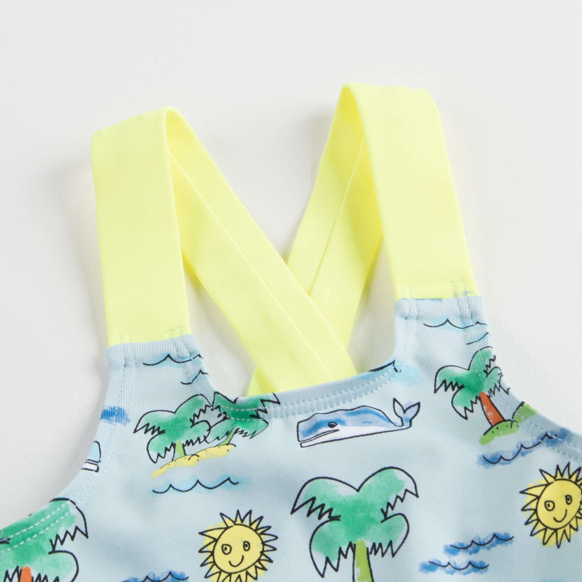 Baby Girls Fluro Beach Print Finn Swimsuit