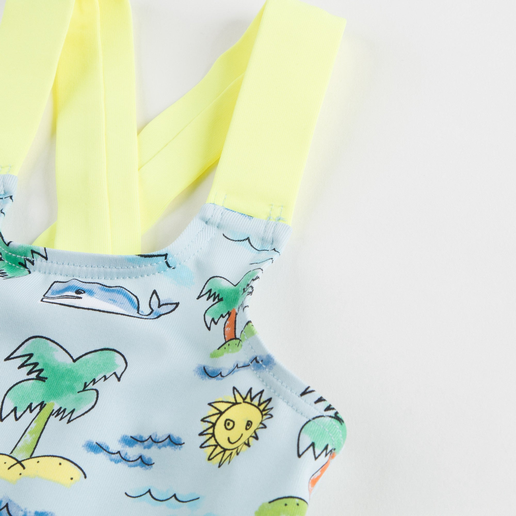Baby Girls Fluro Beach Print Finn Swimsuit