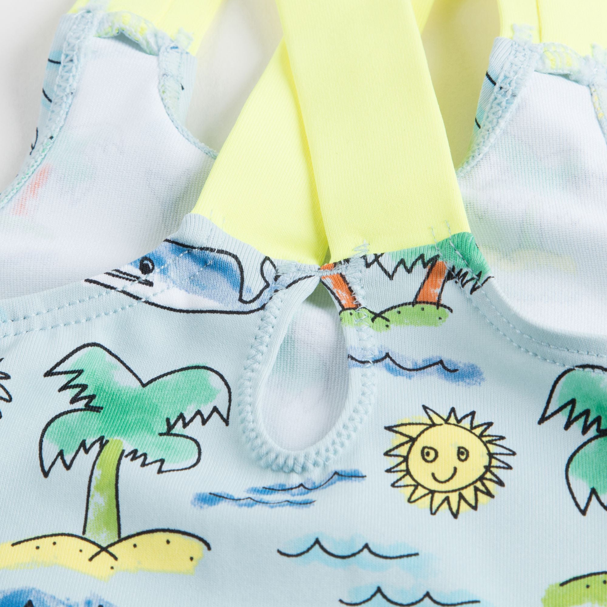 Baby Girls Fluro Beach Print Finn Swimsuit