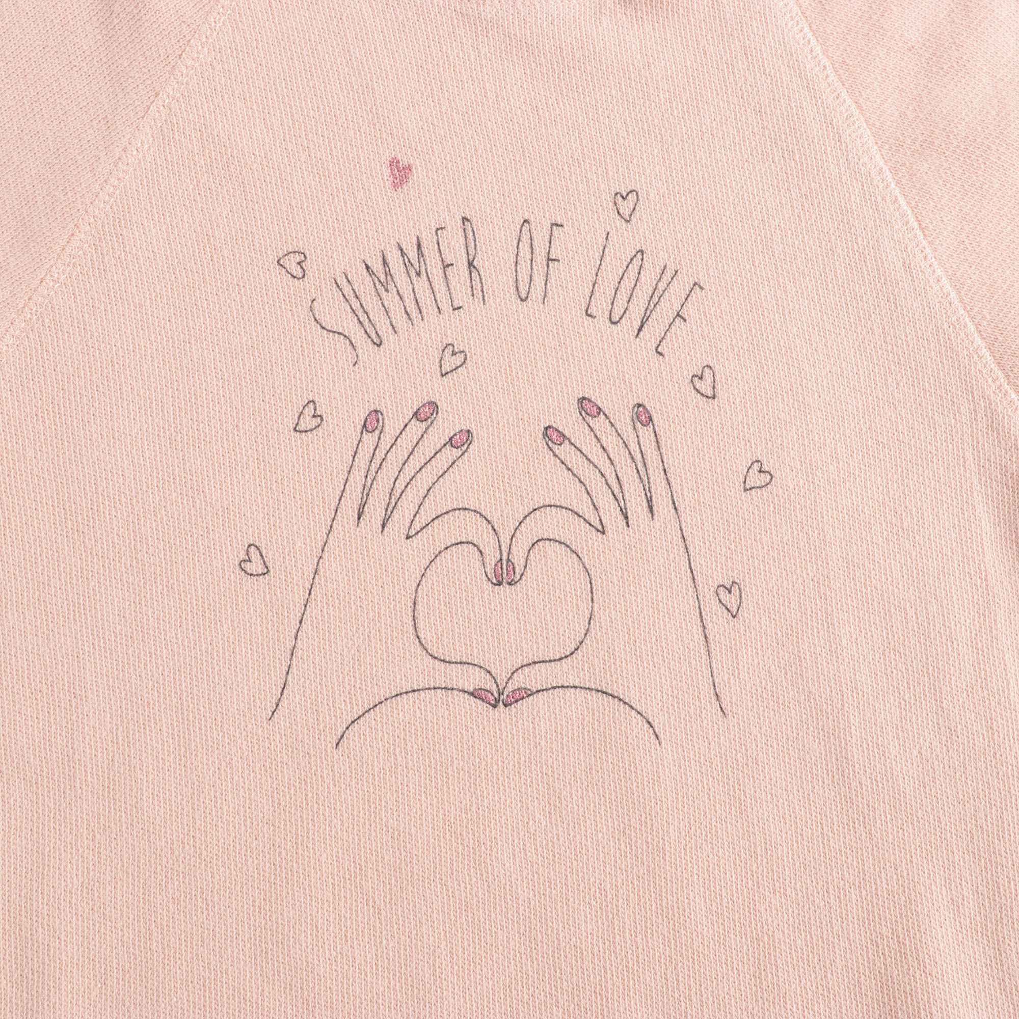 Girls Light Pink Printing Cotton Sweatshirt