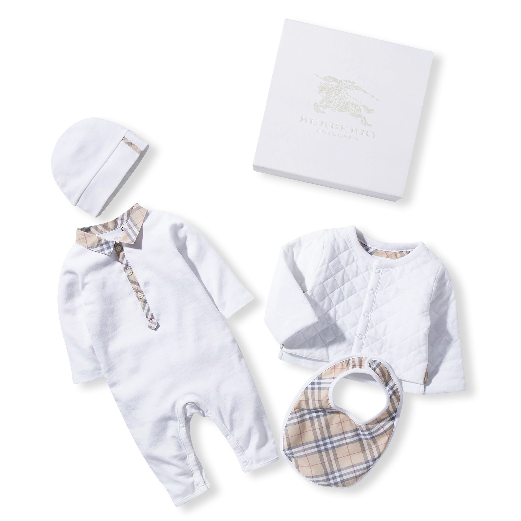 Baby White Cotton Three-piece Gift Set