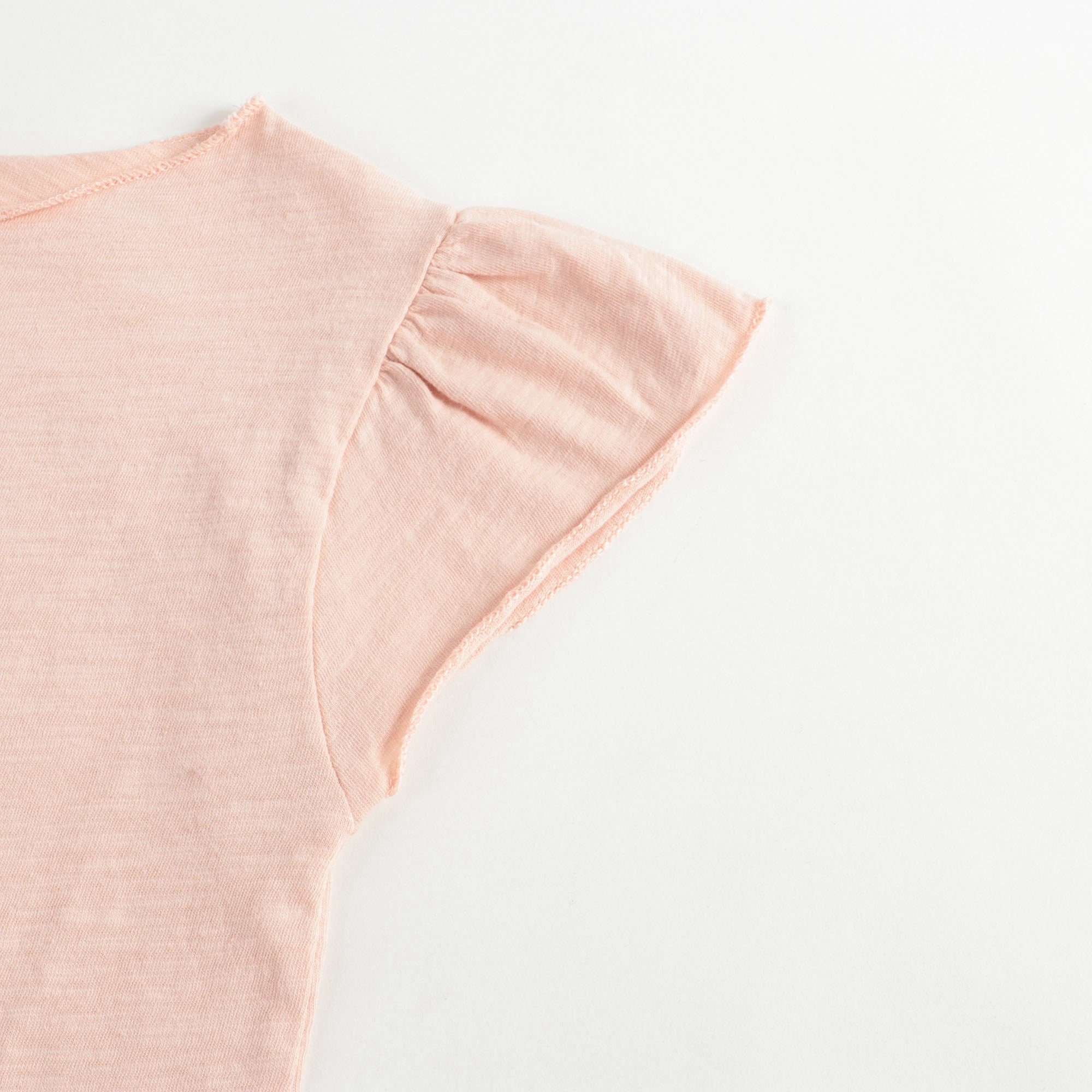 Girls Light Pink Printing Cotton T-shirt