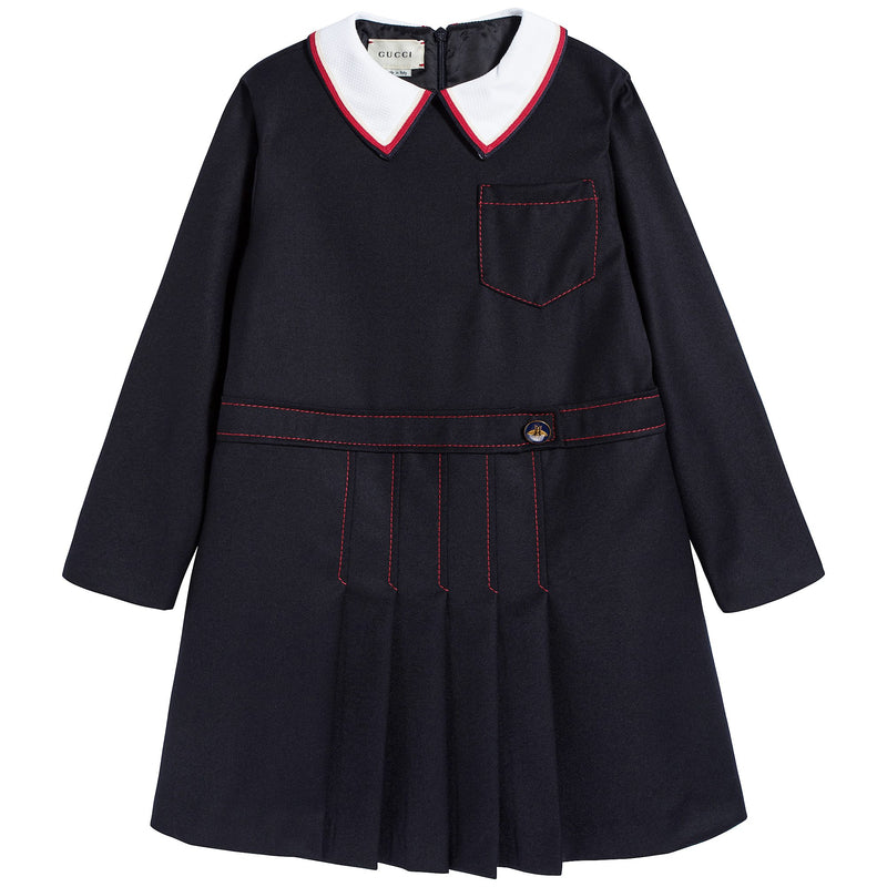 Girls Navy & Sylvie Wool Dress