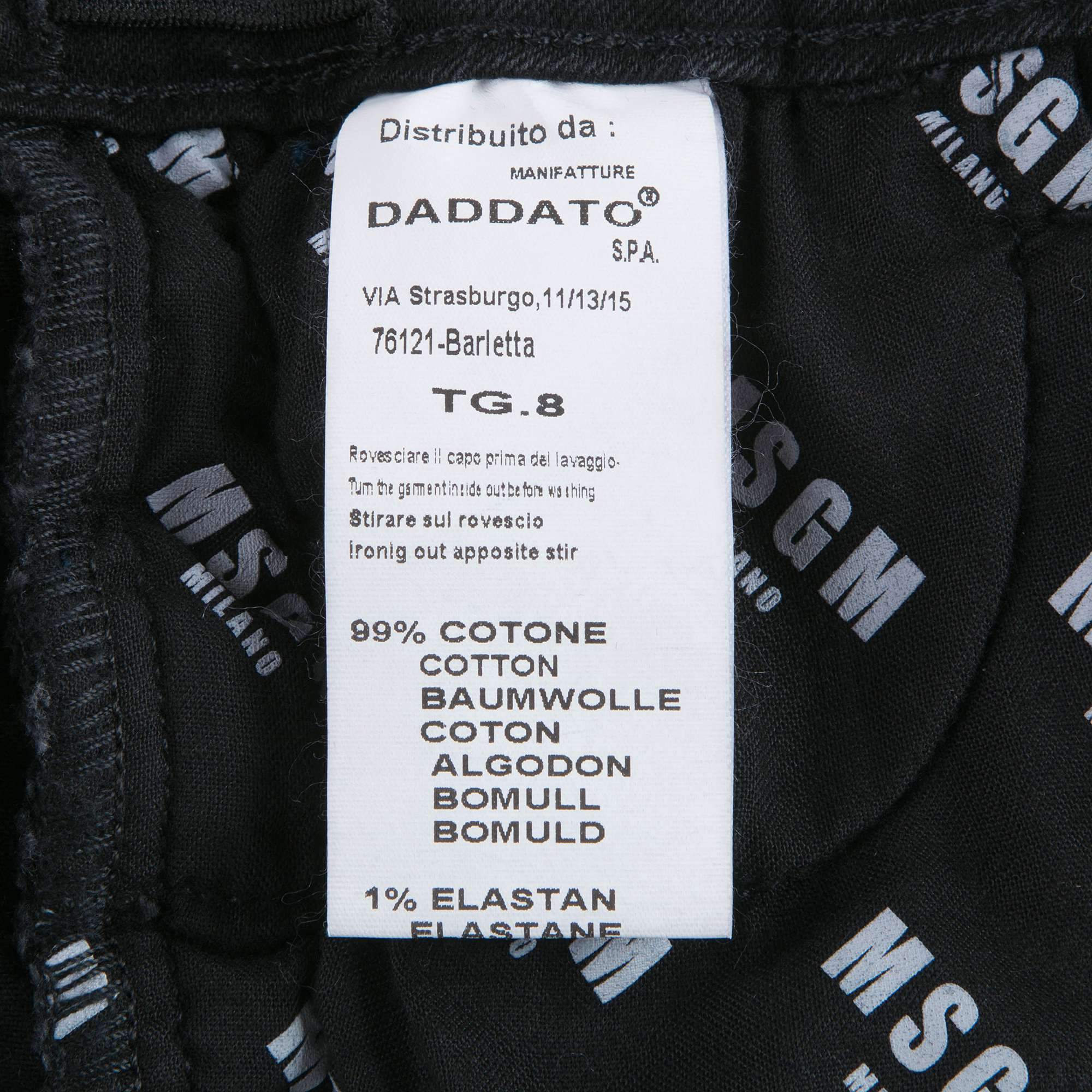Girls Black Logo Cotton Trousers
