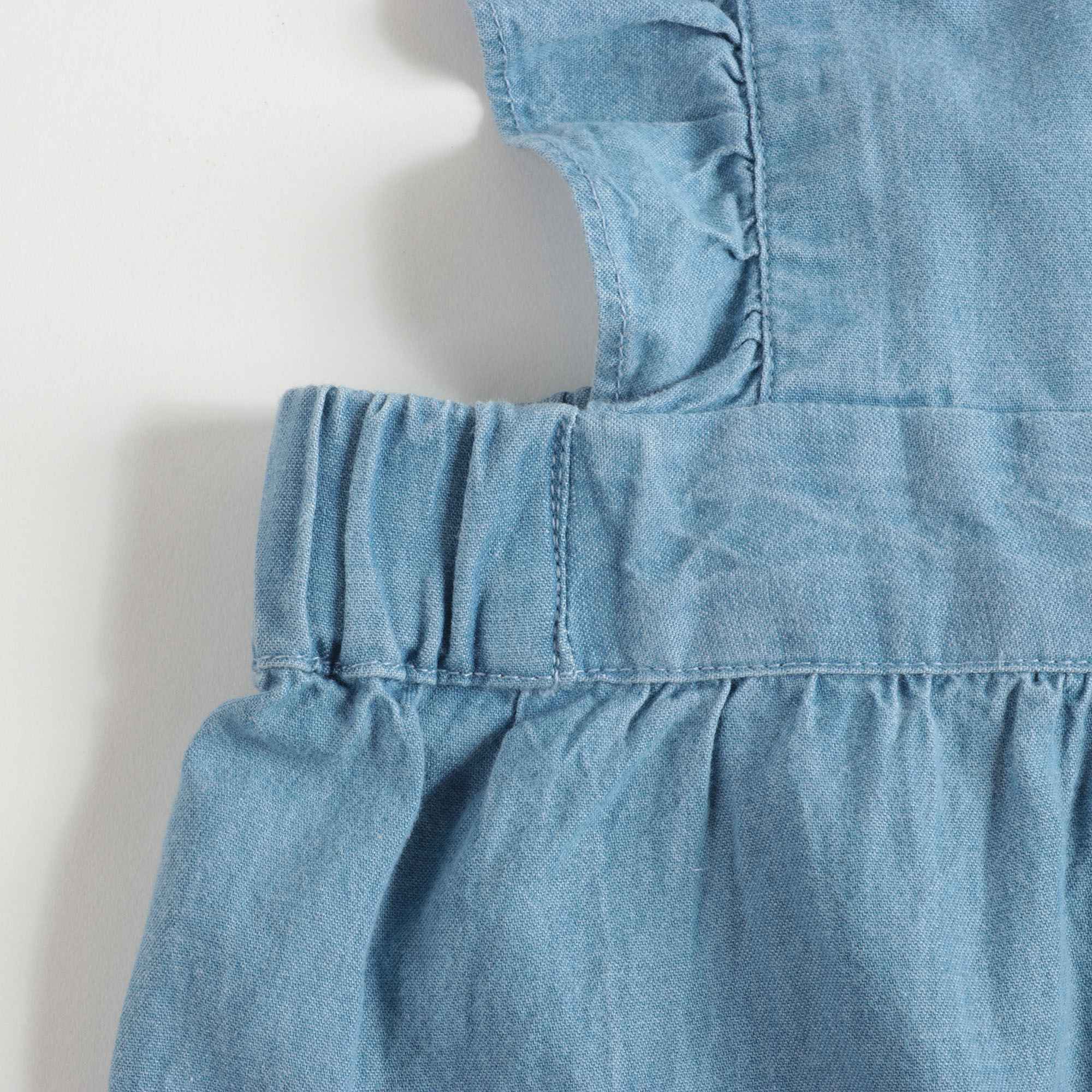Girls Blue Cotton Strap Shorts