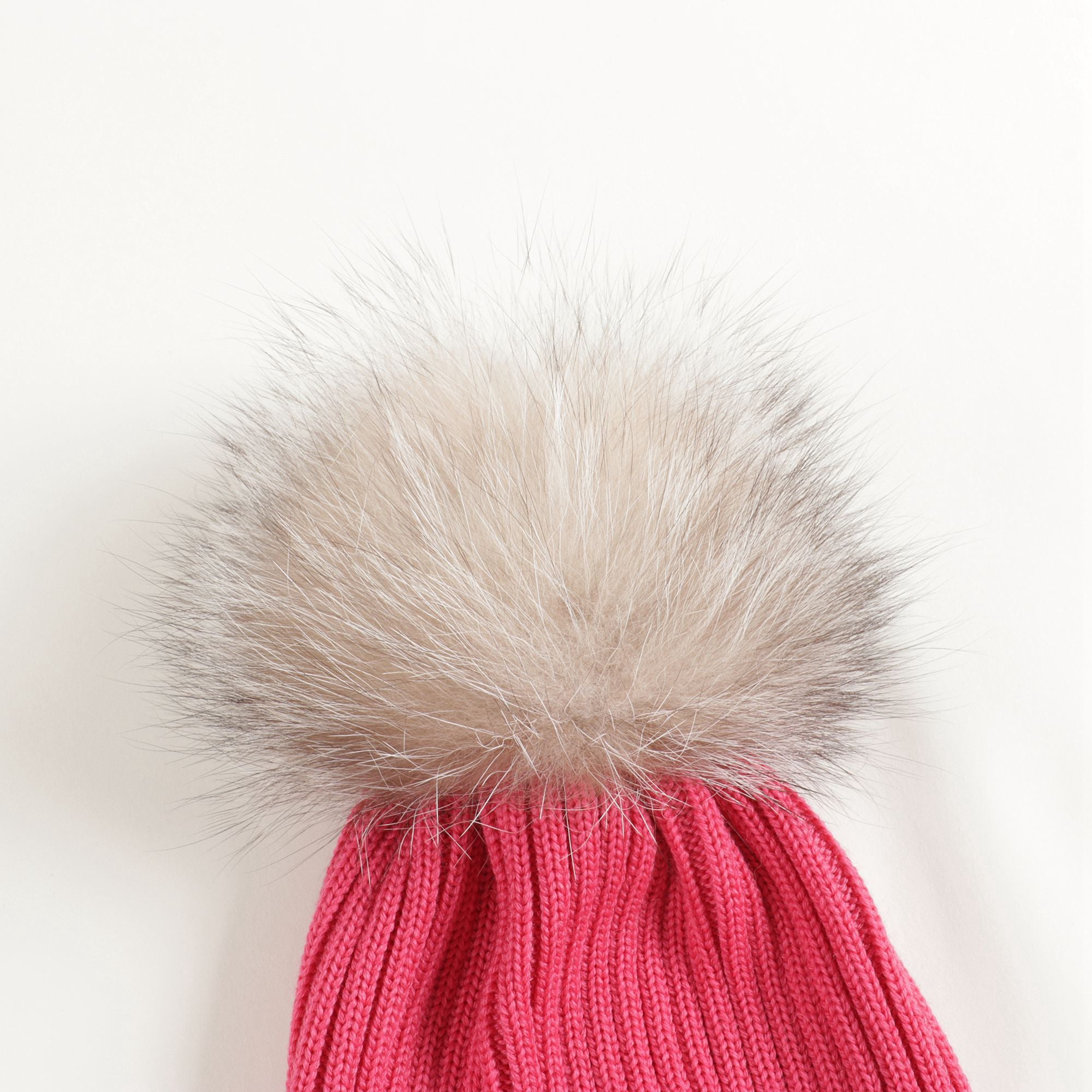 Girls Dark Pink Virgin Wool Hat & Scarf Set