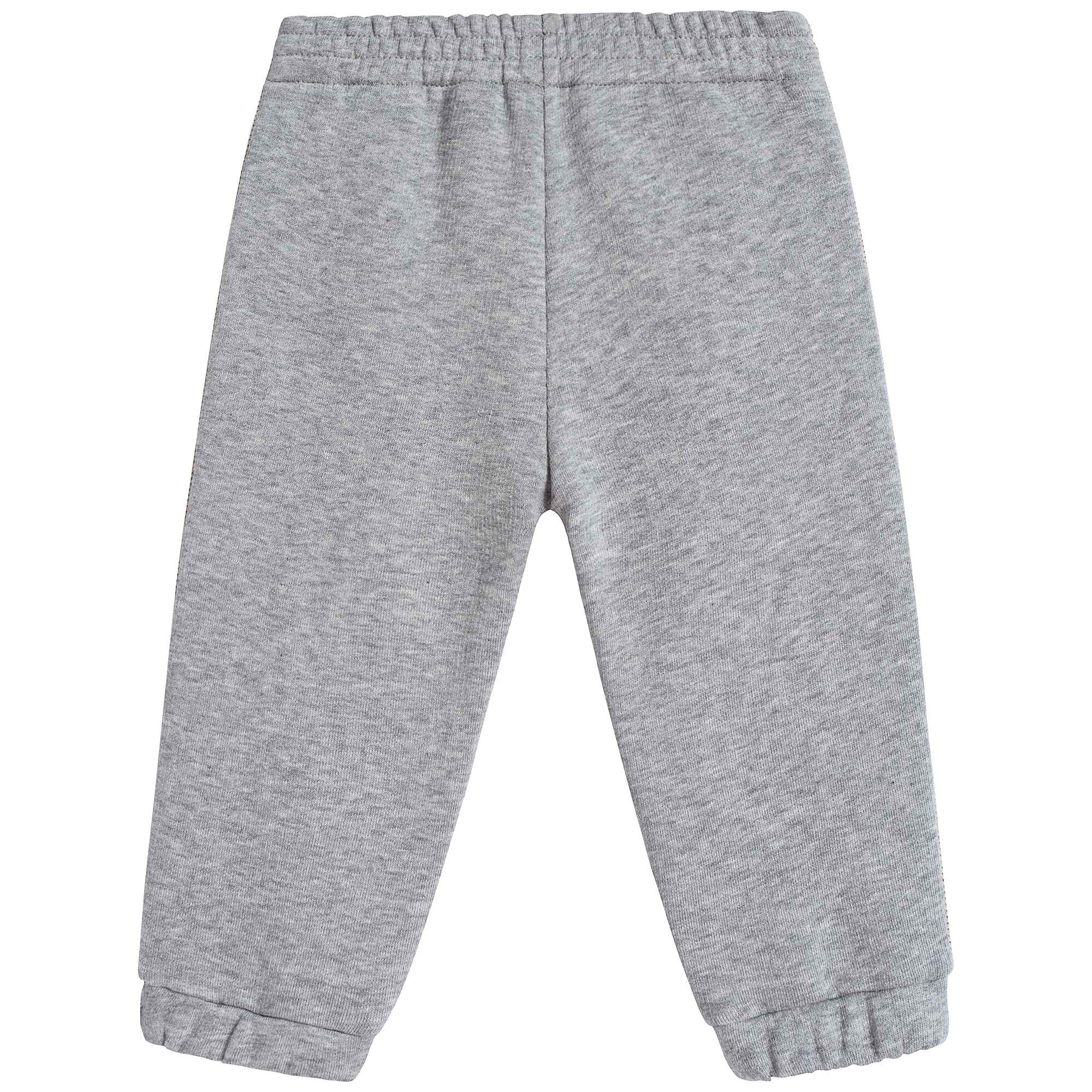 Baby Boys Grey Logo Cotton Trousers