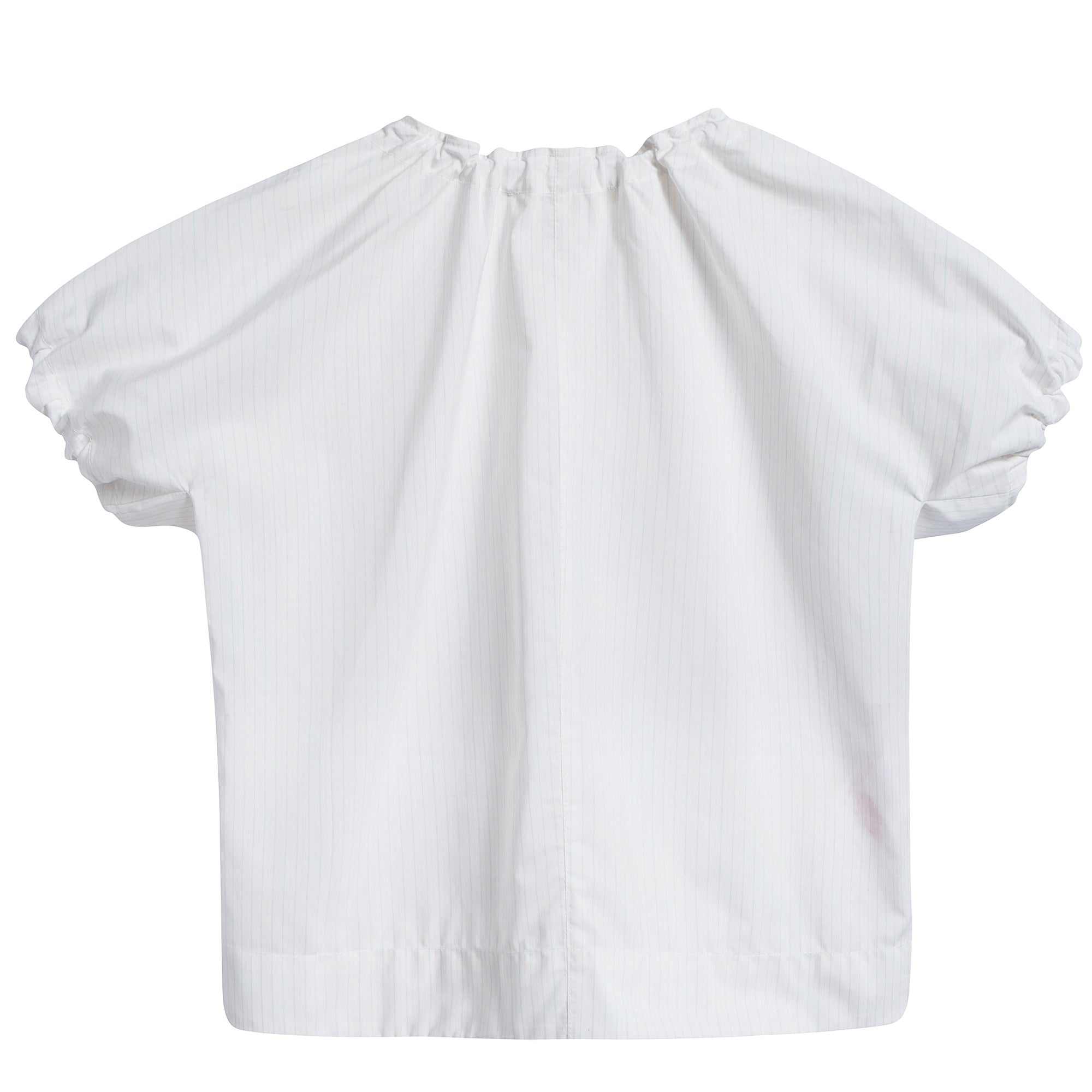 Girls White Striped Cotton T-shirt
