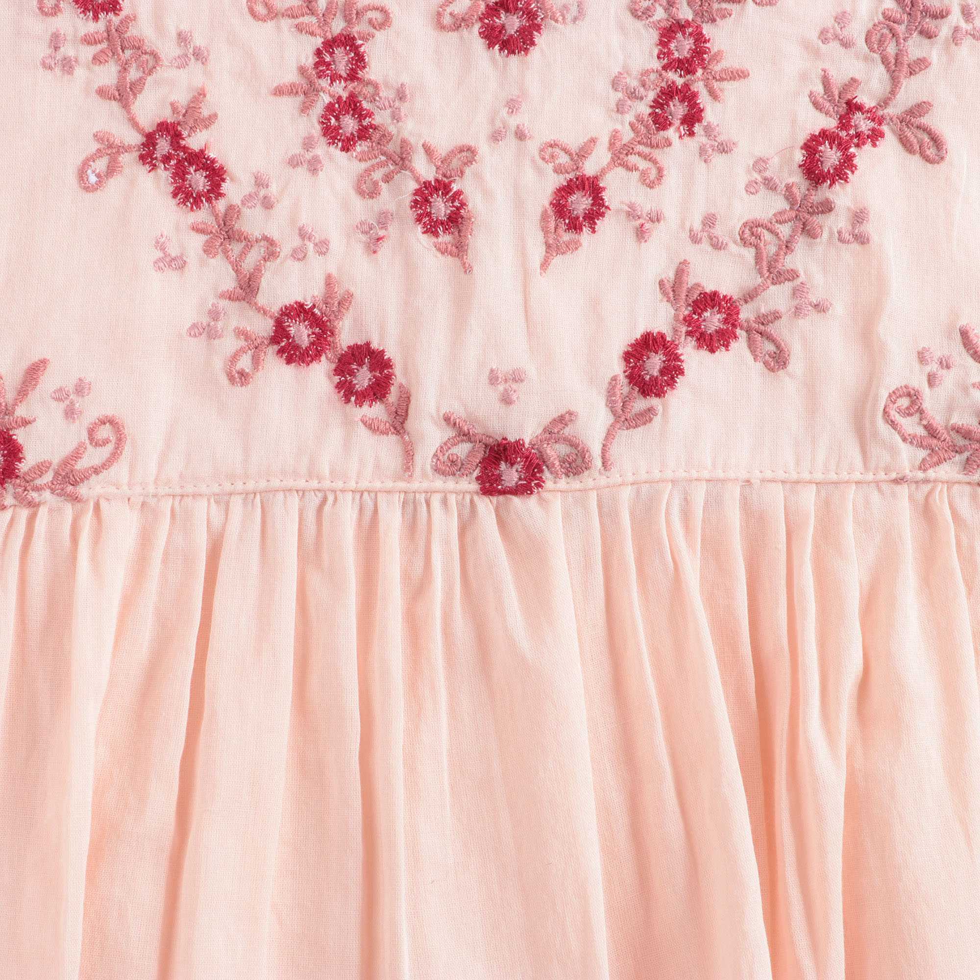Girls Pink Embroidered Cotton Top