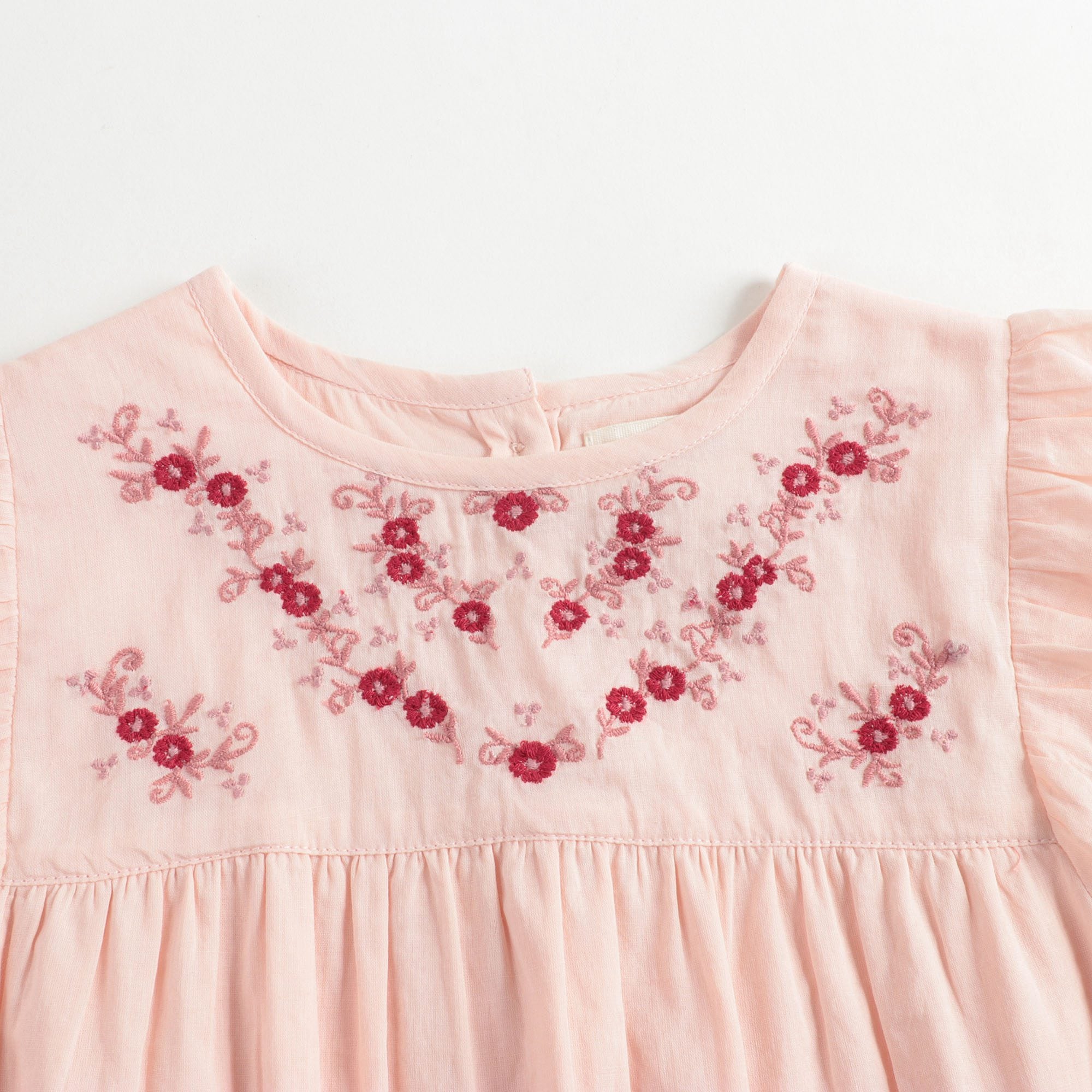 Baby Girls Pink Embroidered Cotton Dress
