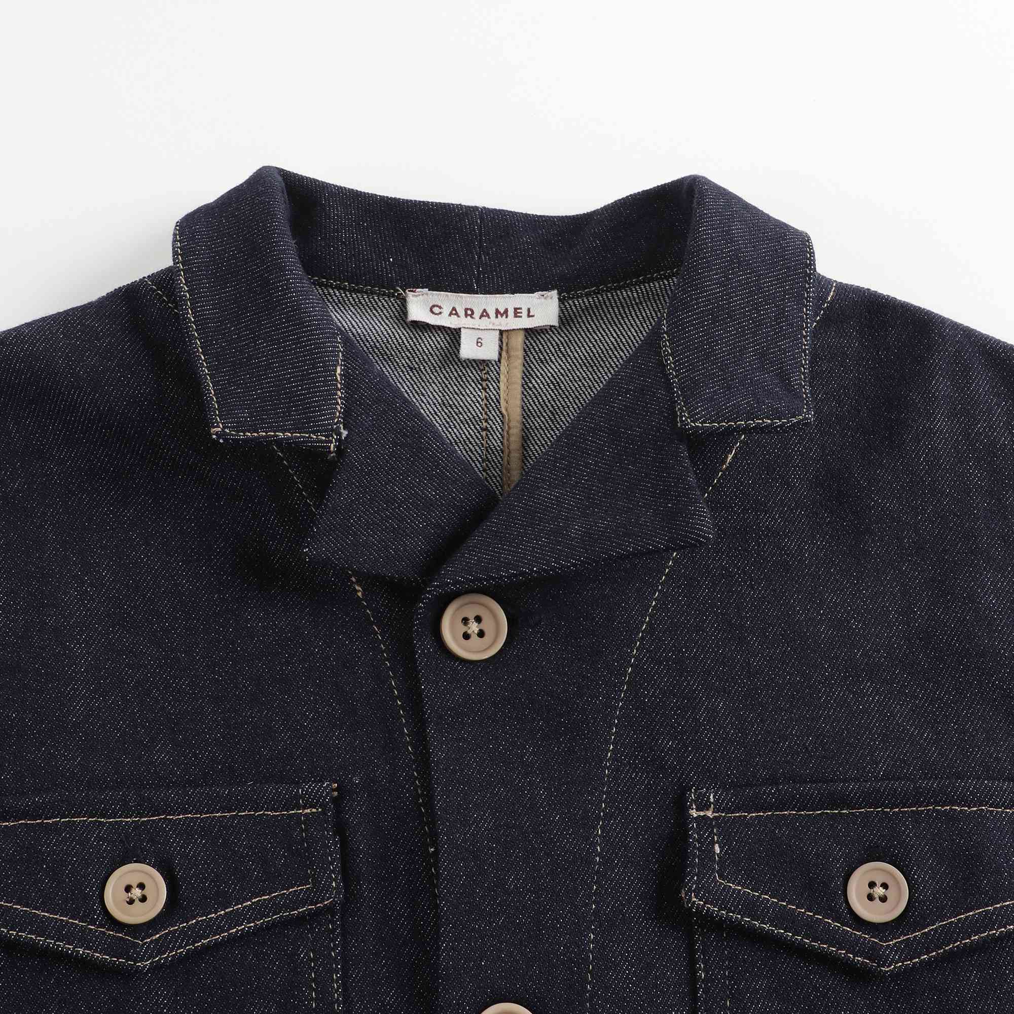 Boys Dark Blue Cotton Jacket
