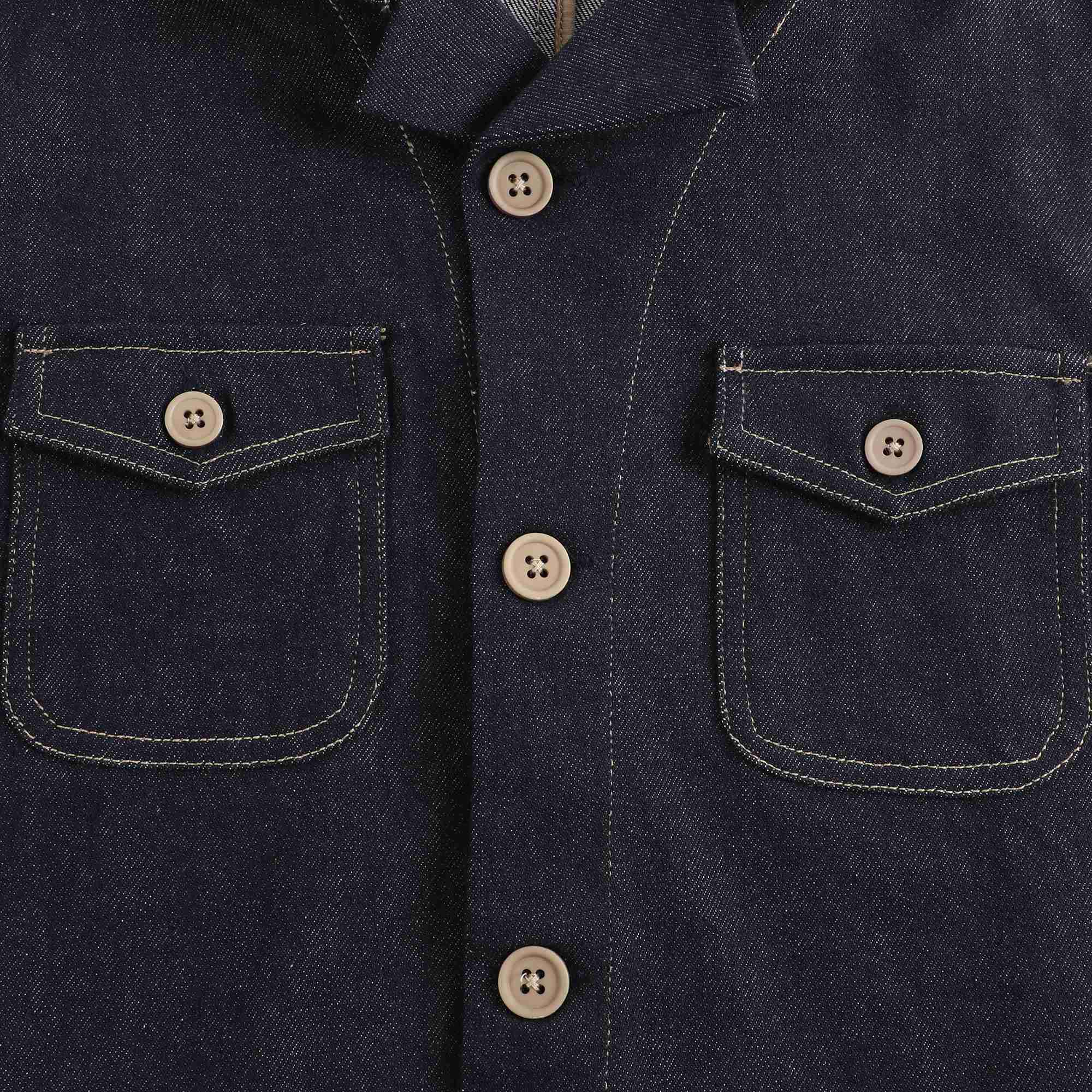 Boys Dark Blue Cotton Jacket