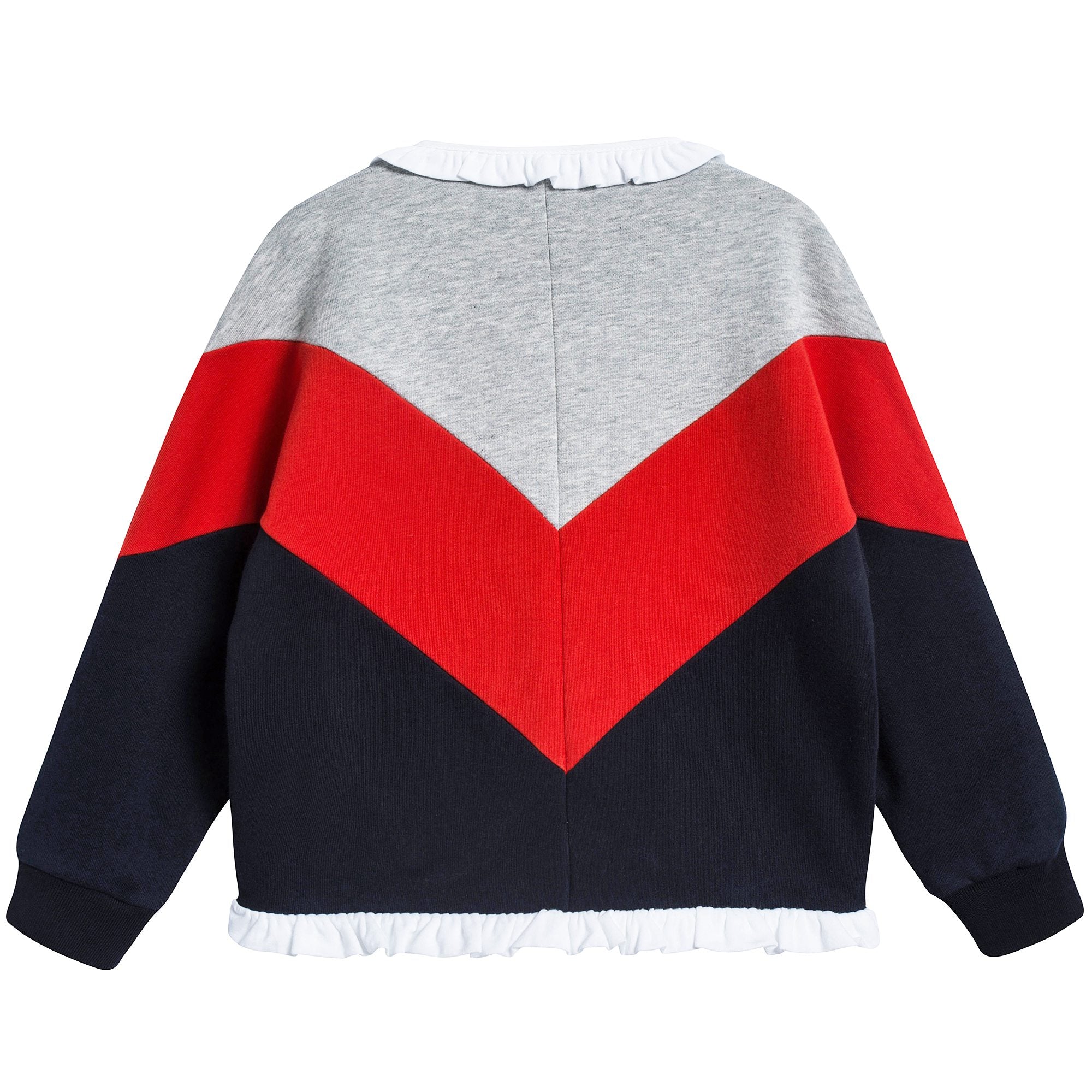 Girls Navy Blue Striped Cotton Cardigan