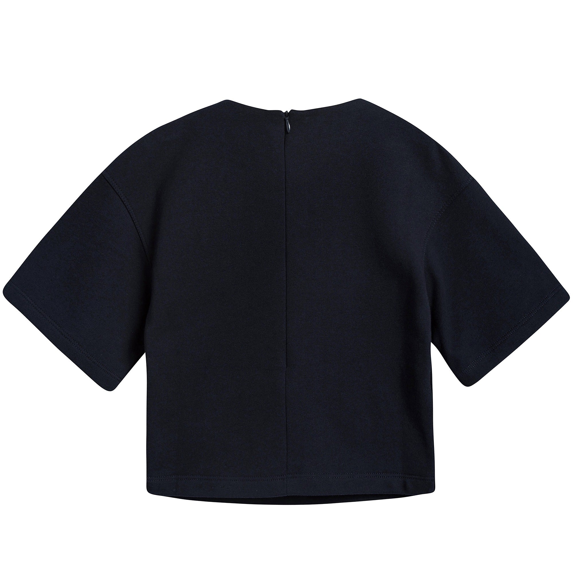 Girls Navy Blue Printed Cotton Sweater