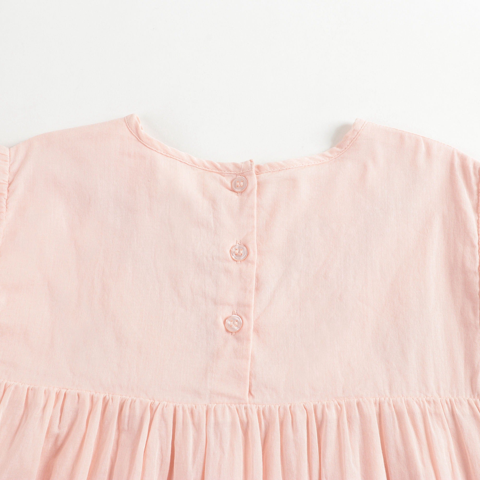 Girls Pink Embroidered Cotton Dress