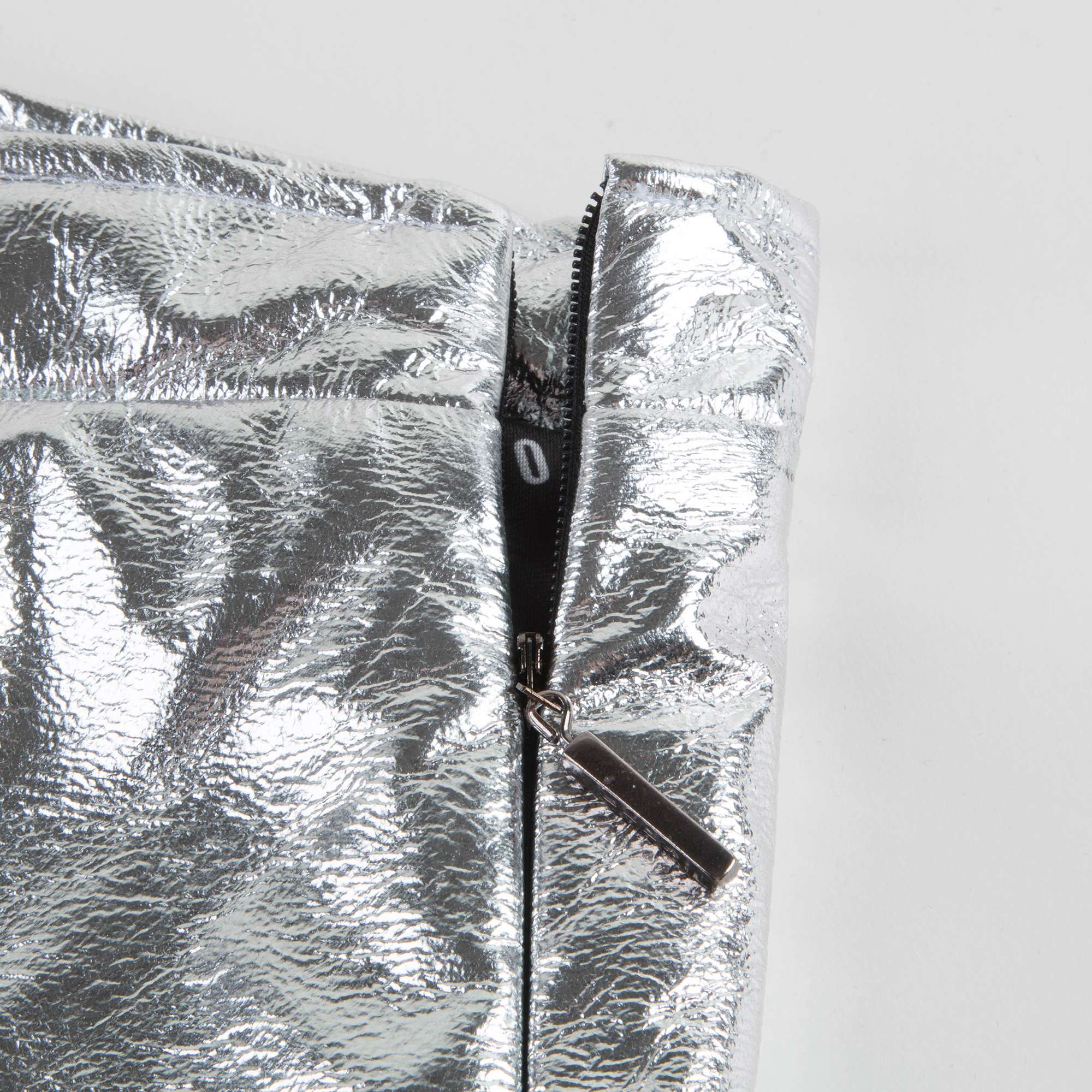 Girls Silver Eco Leather Skirt
