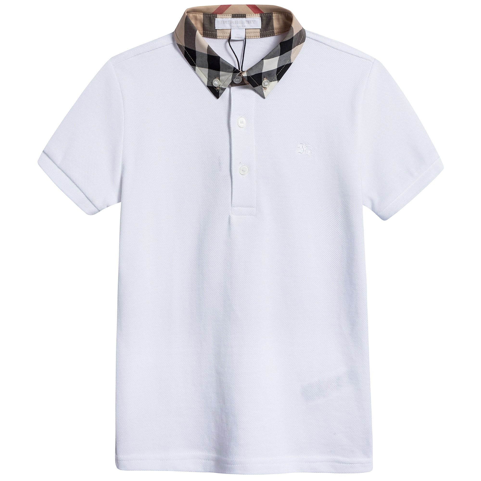 Boys White Cotton Polo Shirts