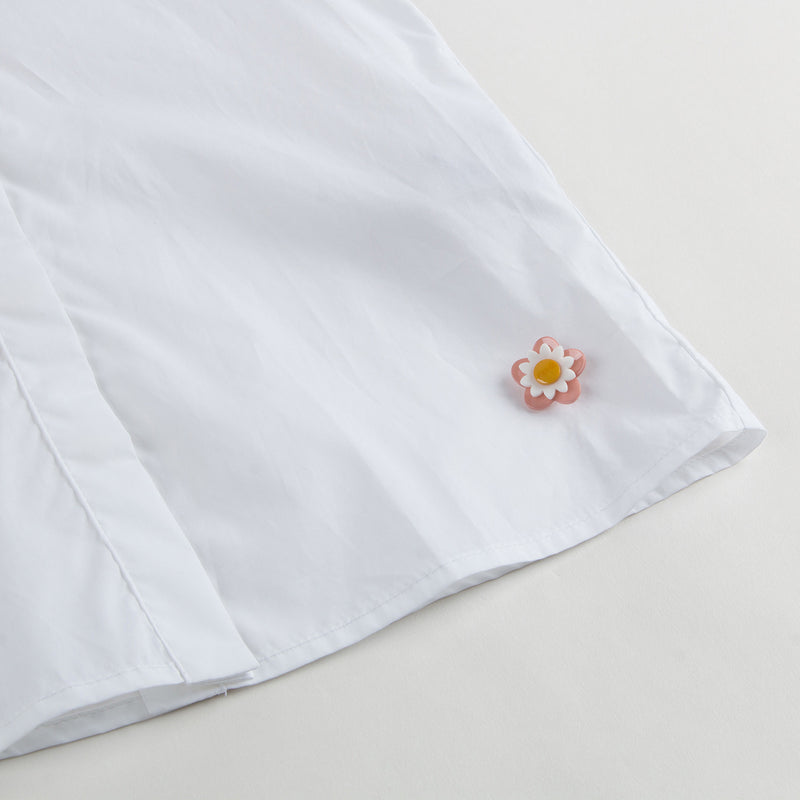 Girls White Ruffled Collar Cotton Blouse - CÉMAROSE | Children's Fashion Store - 4