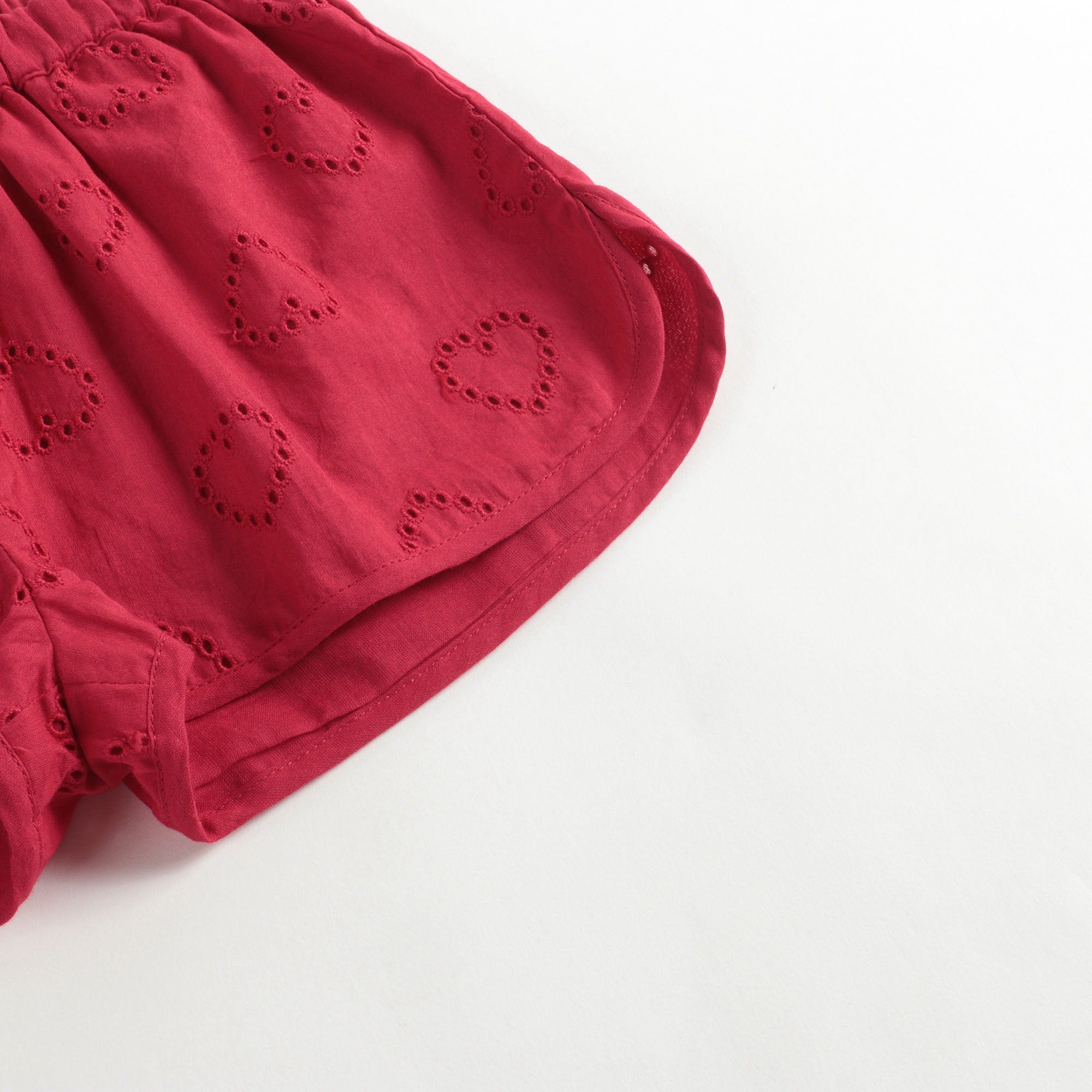 Girls Red Heart Cotton Shorts