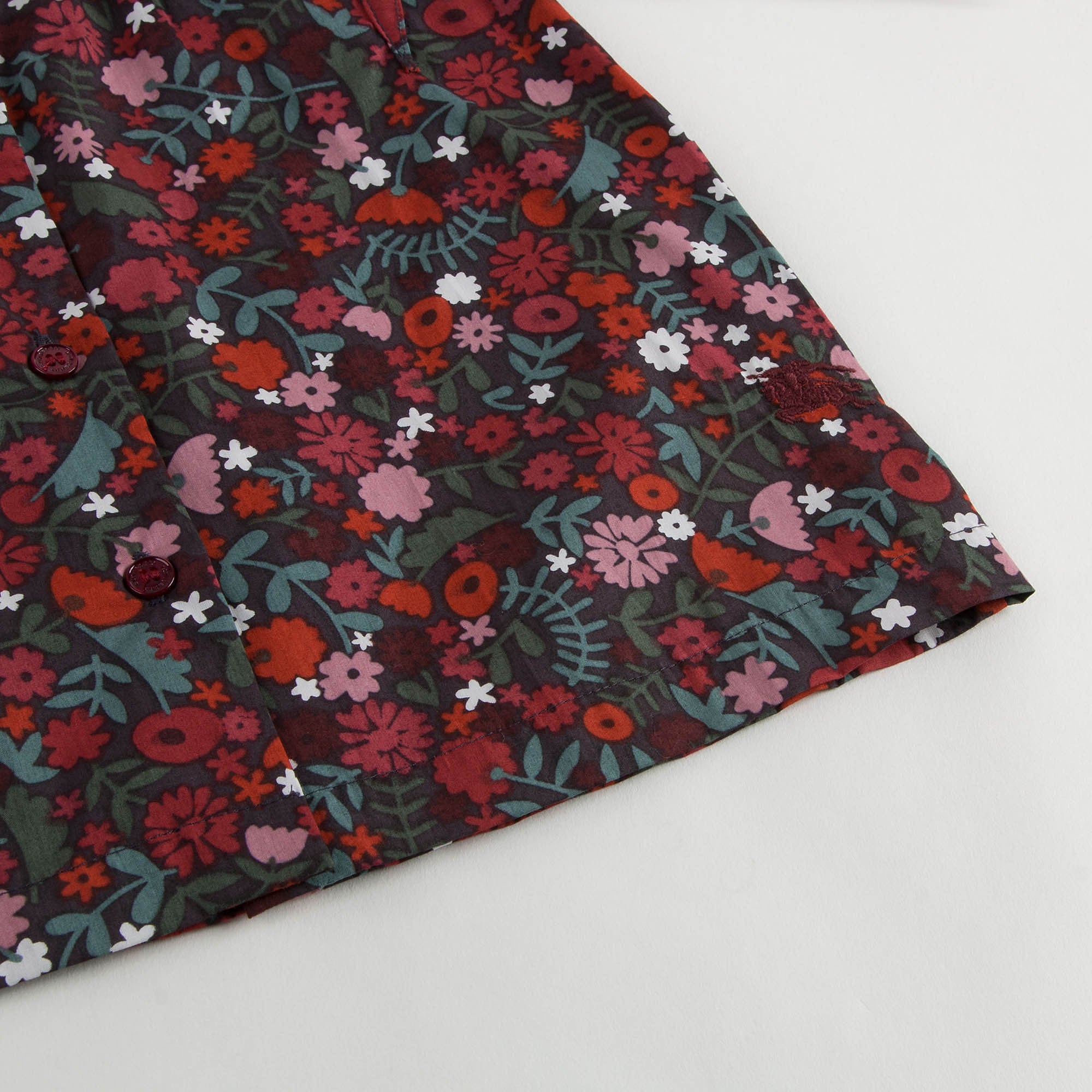 Girls Antique Red Floral Printed Trims Blouse - CÉMAROSE | Children's Fashion Store - 5